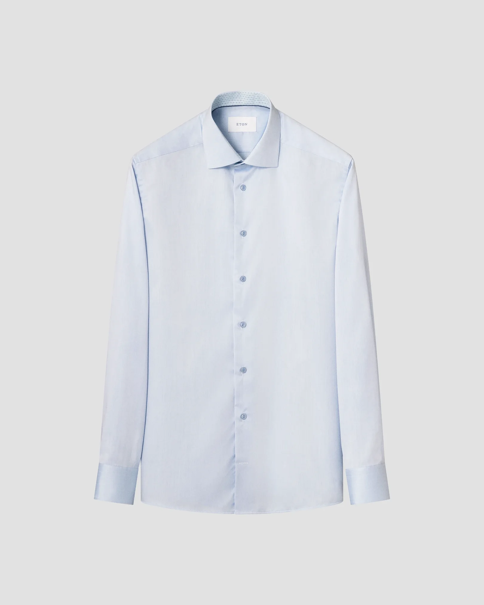 Eton - light blue geometric effect signature twill 268