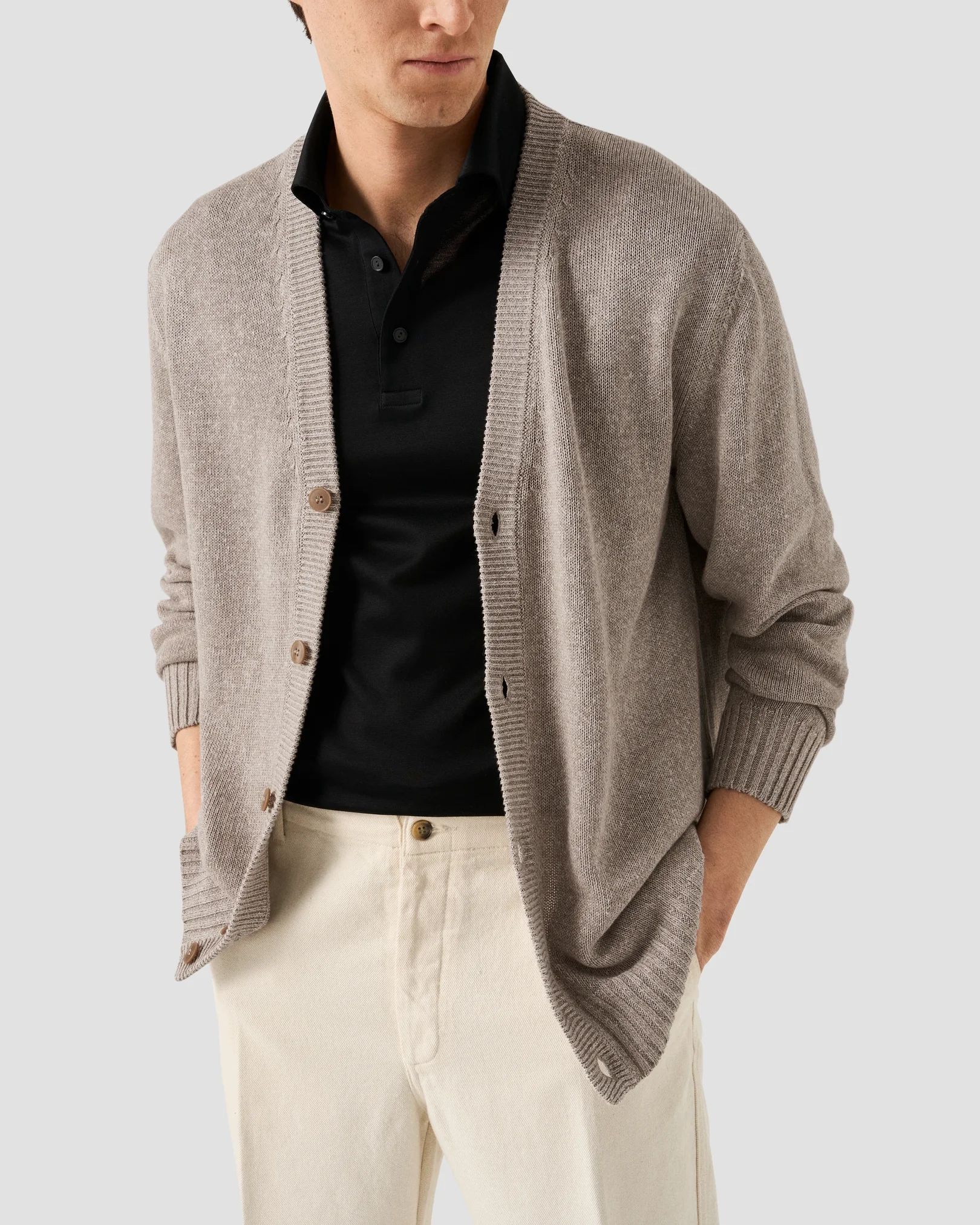 Eton - jacquard filo di scozia polo shirt black jacquard