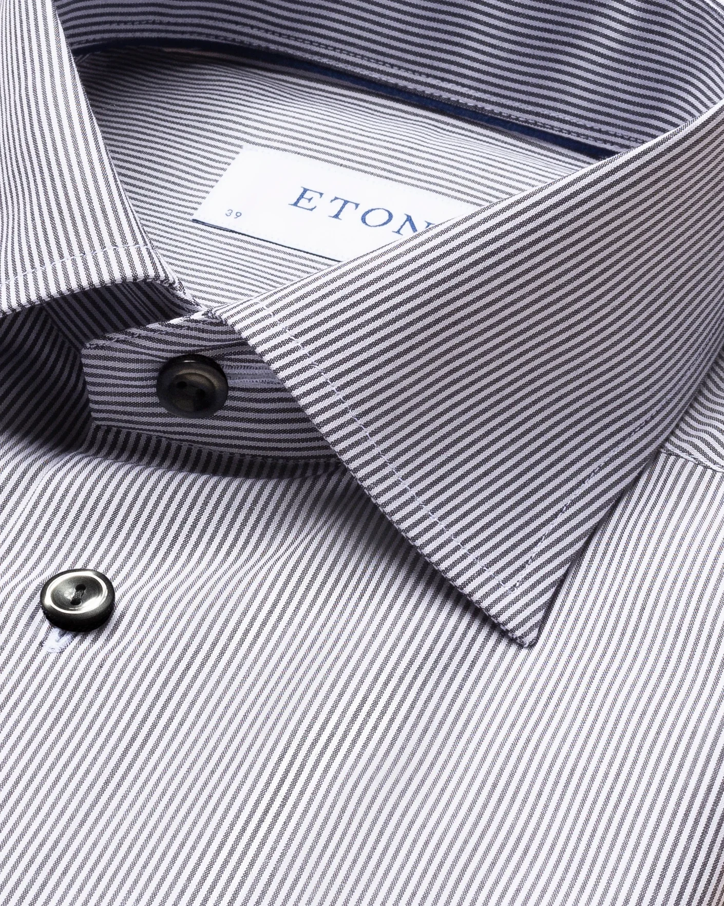 Eton - striped black poplin shirt