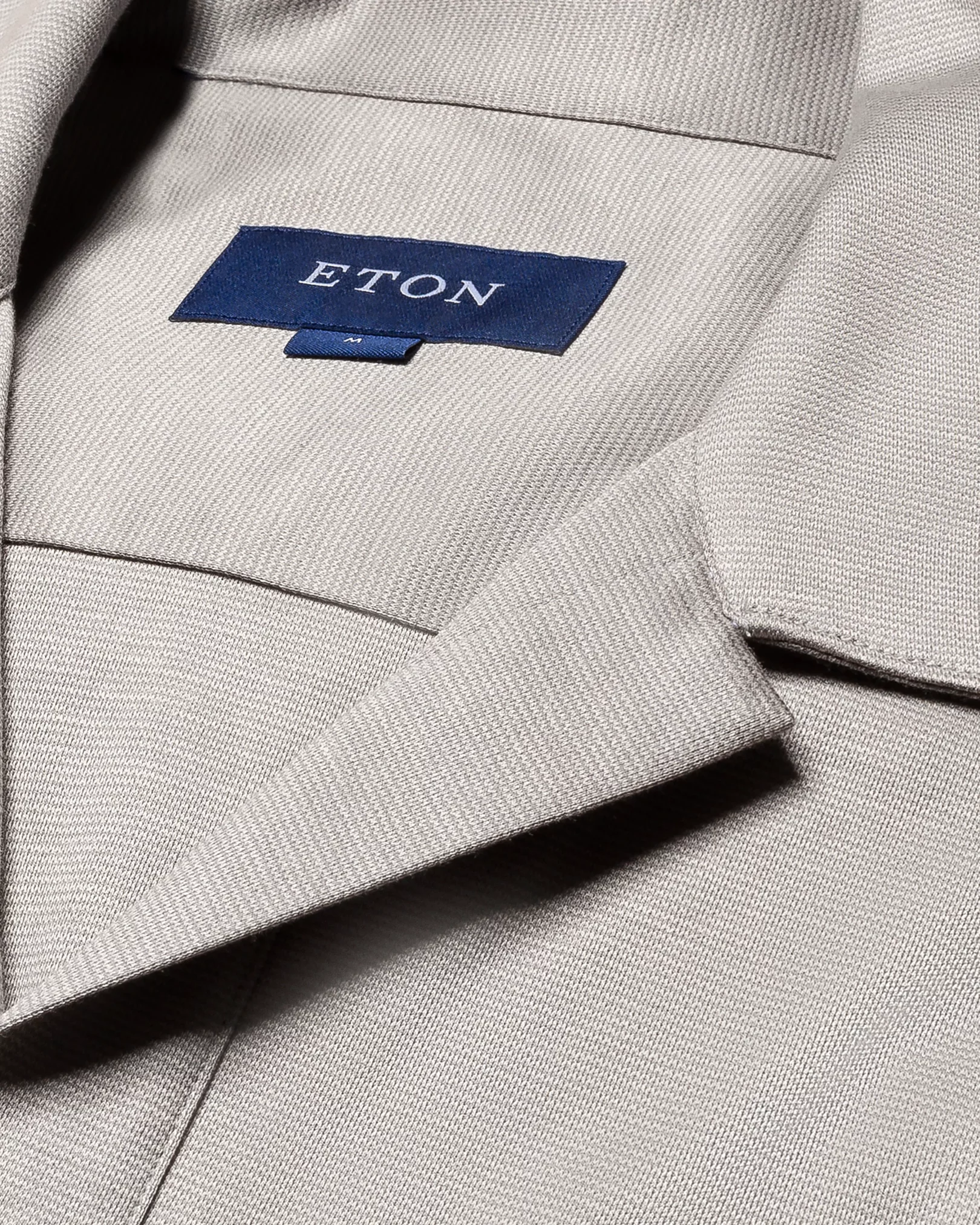 Eton - light grey interlock jersey open collar