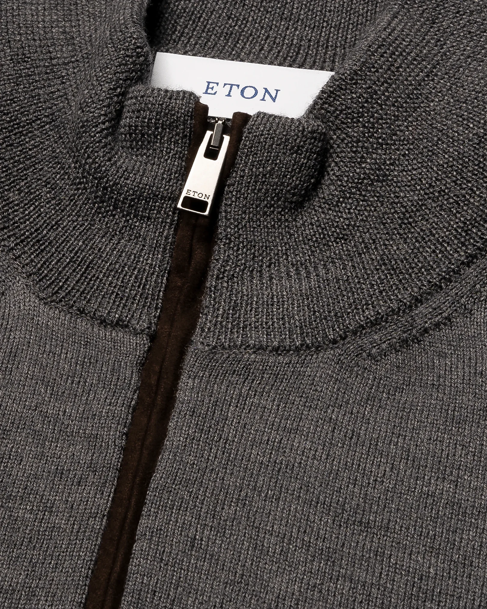 Eton - merino quarter zip knit sweater