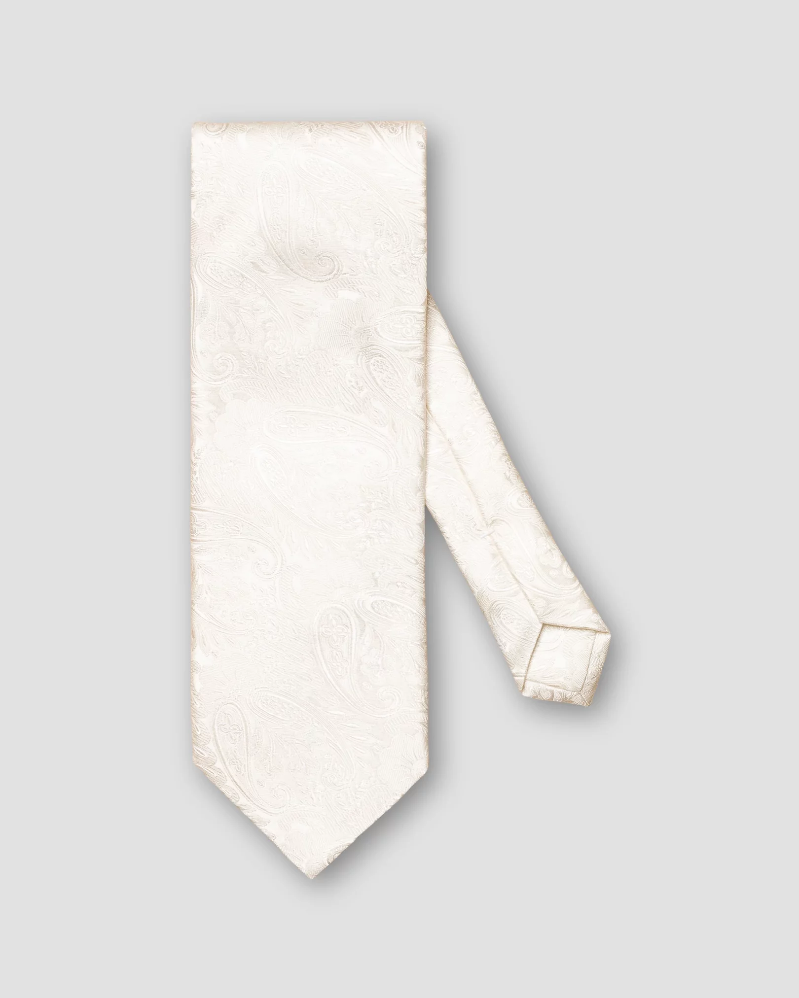 White Paisley Jacquard Silk Tie