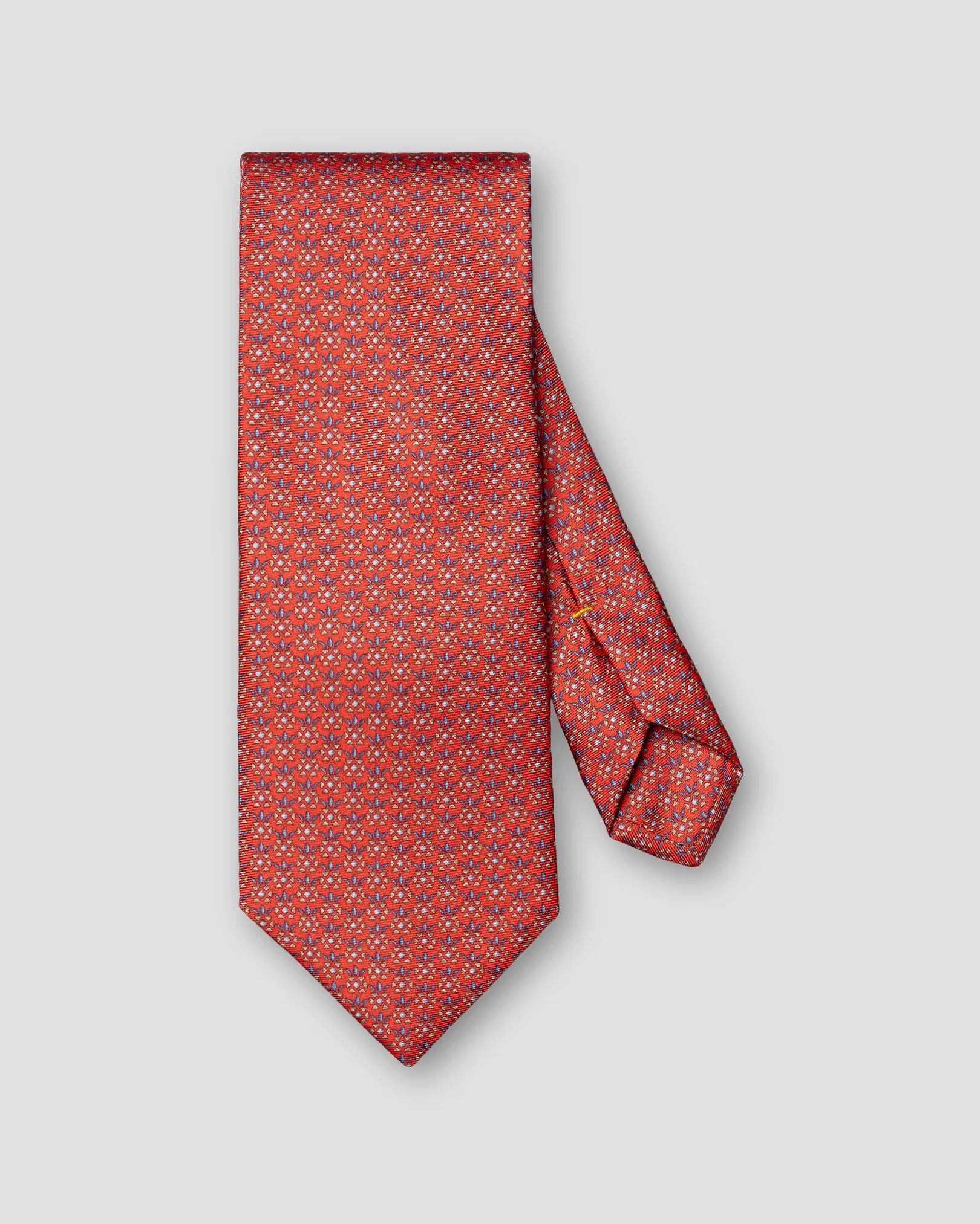 Eton - red geometric floral print silk tie