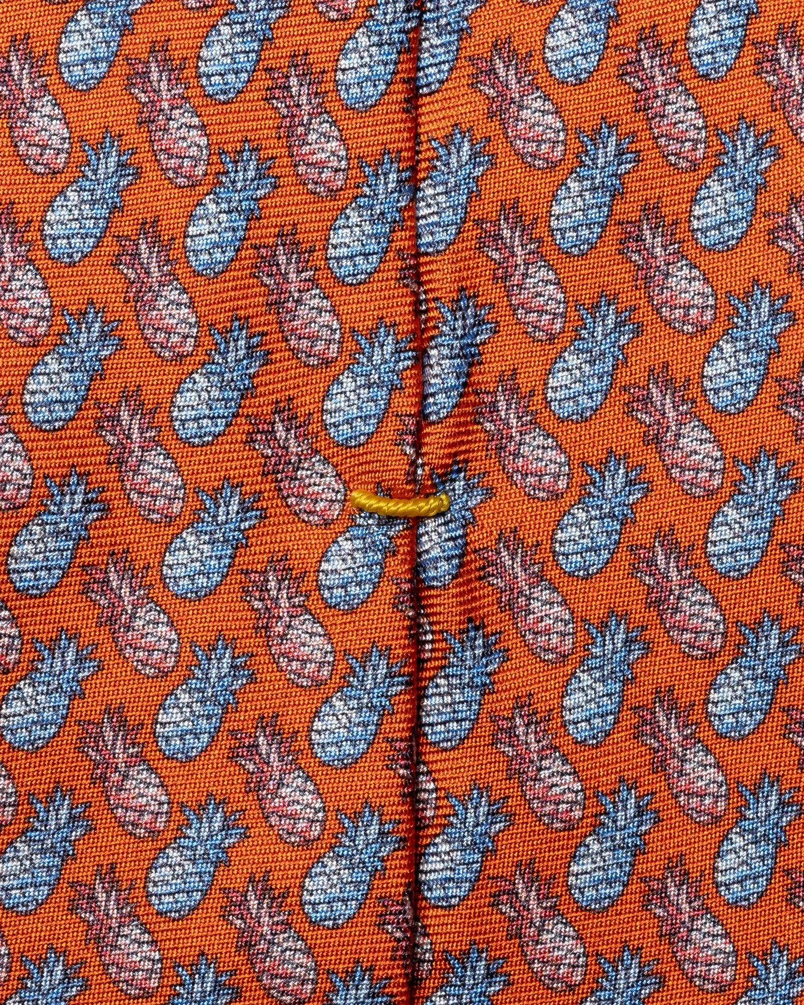 Eton - orange pineapple print silk tie