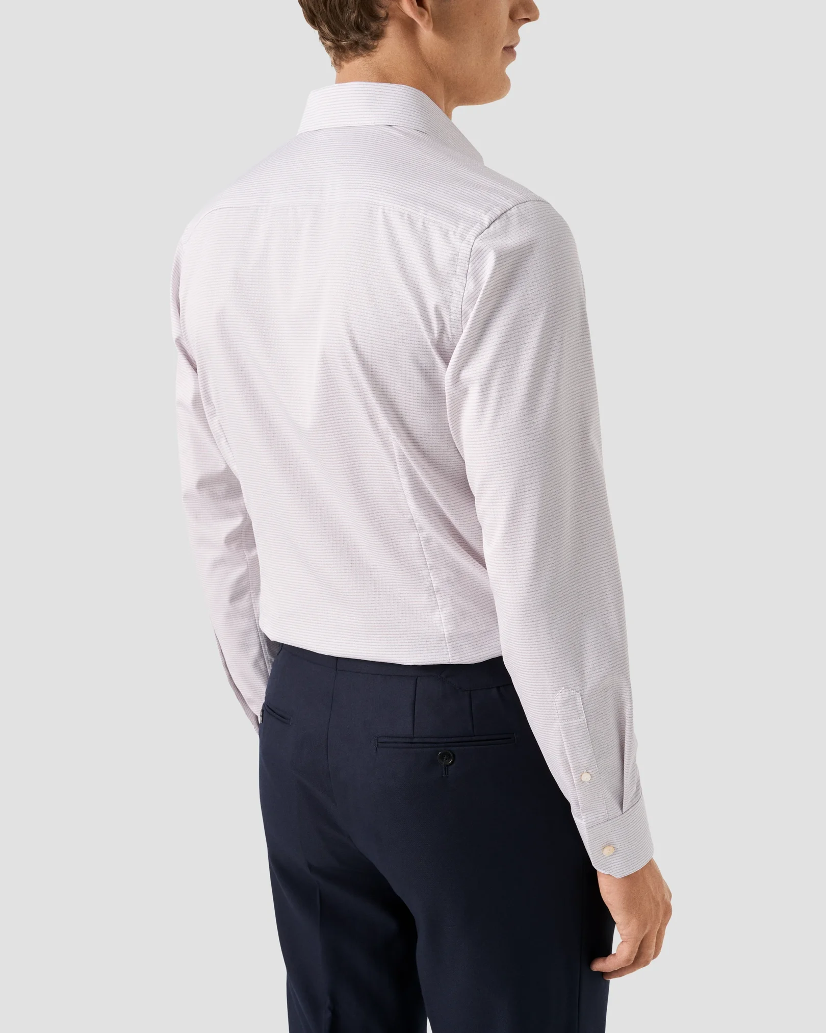 Eton - red semi solid supima 120 pique shirt