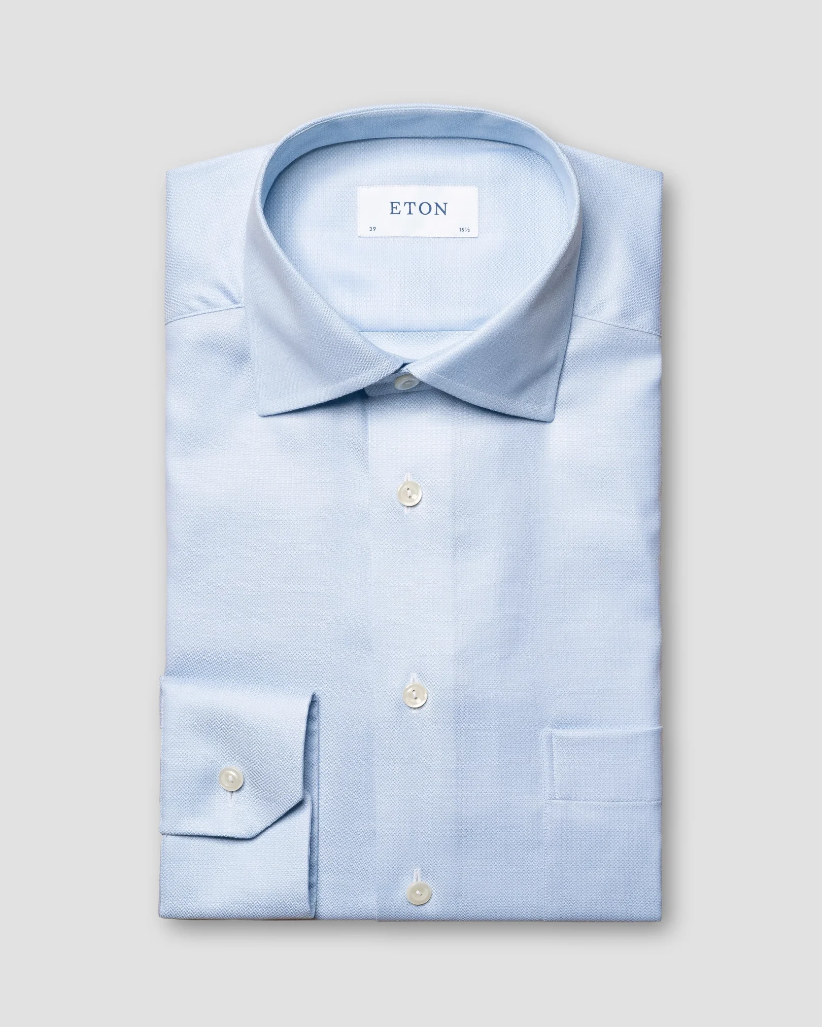 Light Blue Cotton-Lyocell Stretch Shirt - Eton