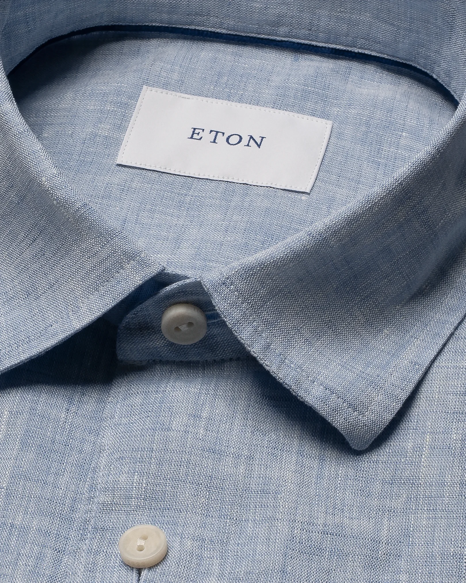 Eton - light blue solid linen shirt