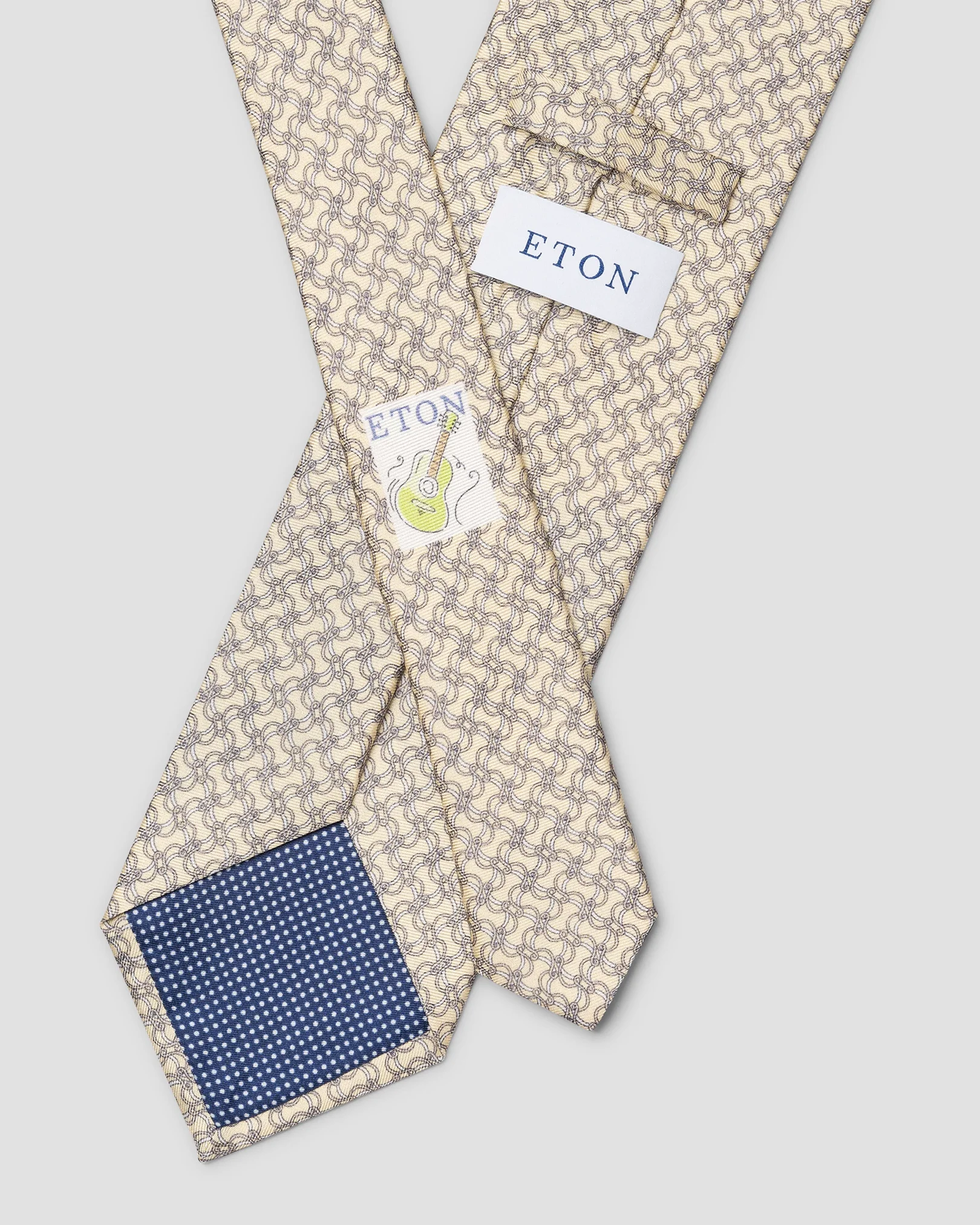 Eton - yellow geometric print silk tie