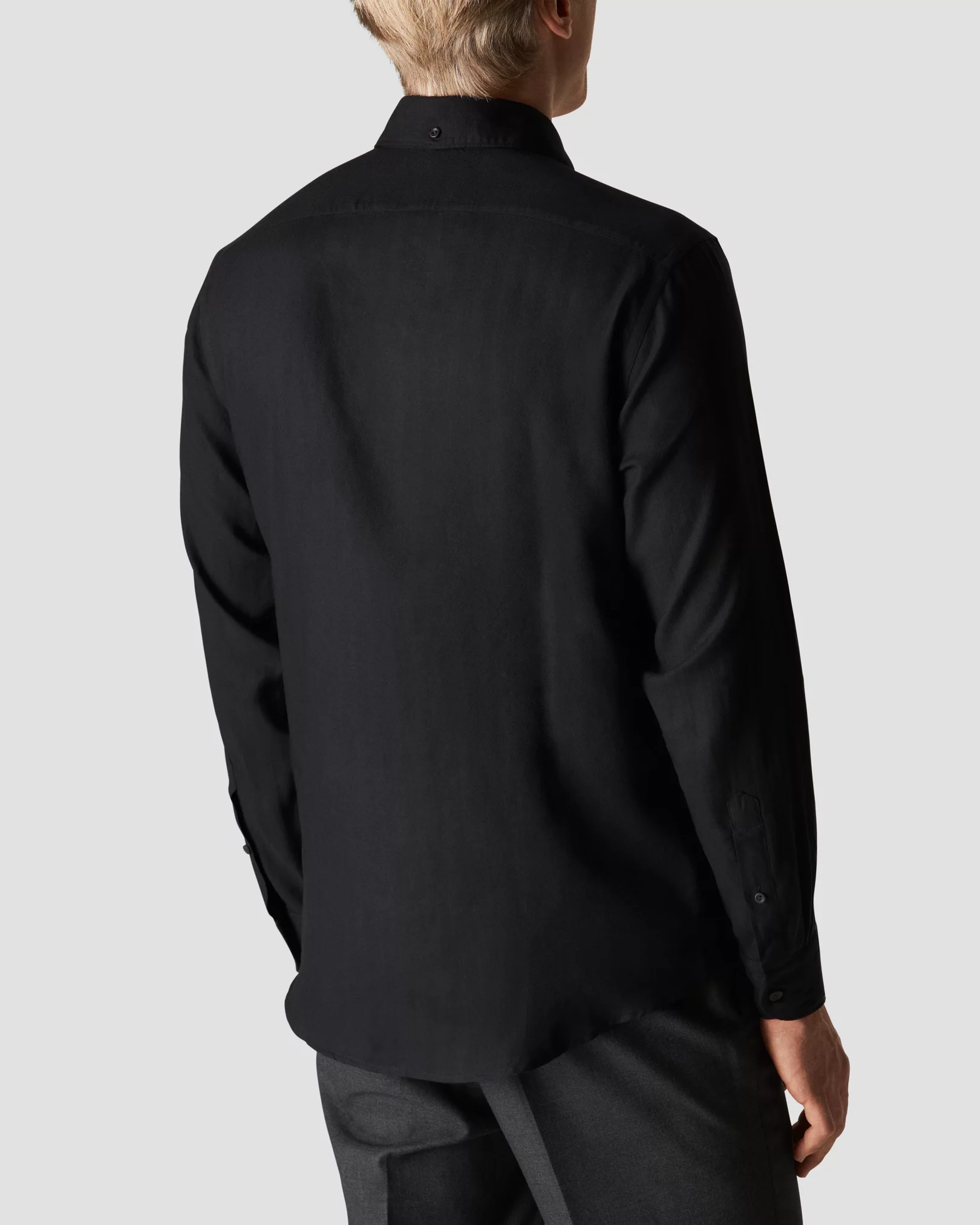 Eton - black lightweight flannel