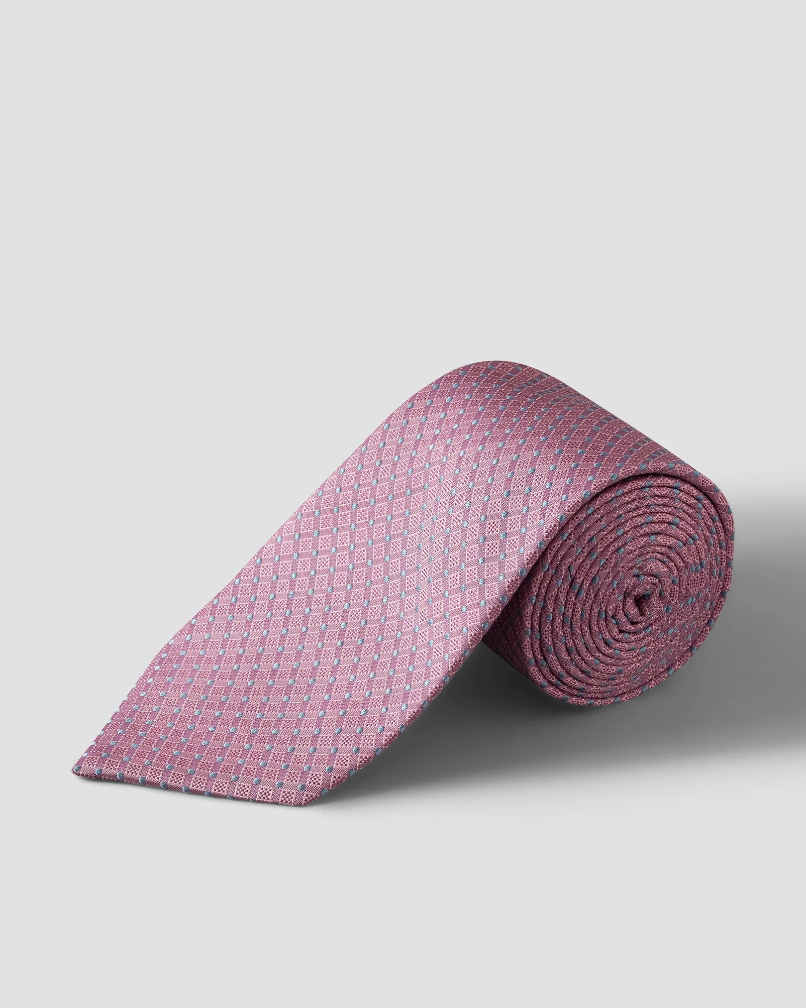 Eton - pink micro geometric woven silk tie