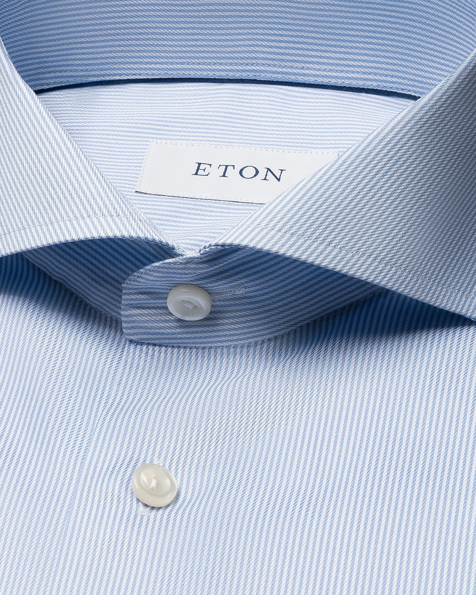 Eton - light blue striped fine twill