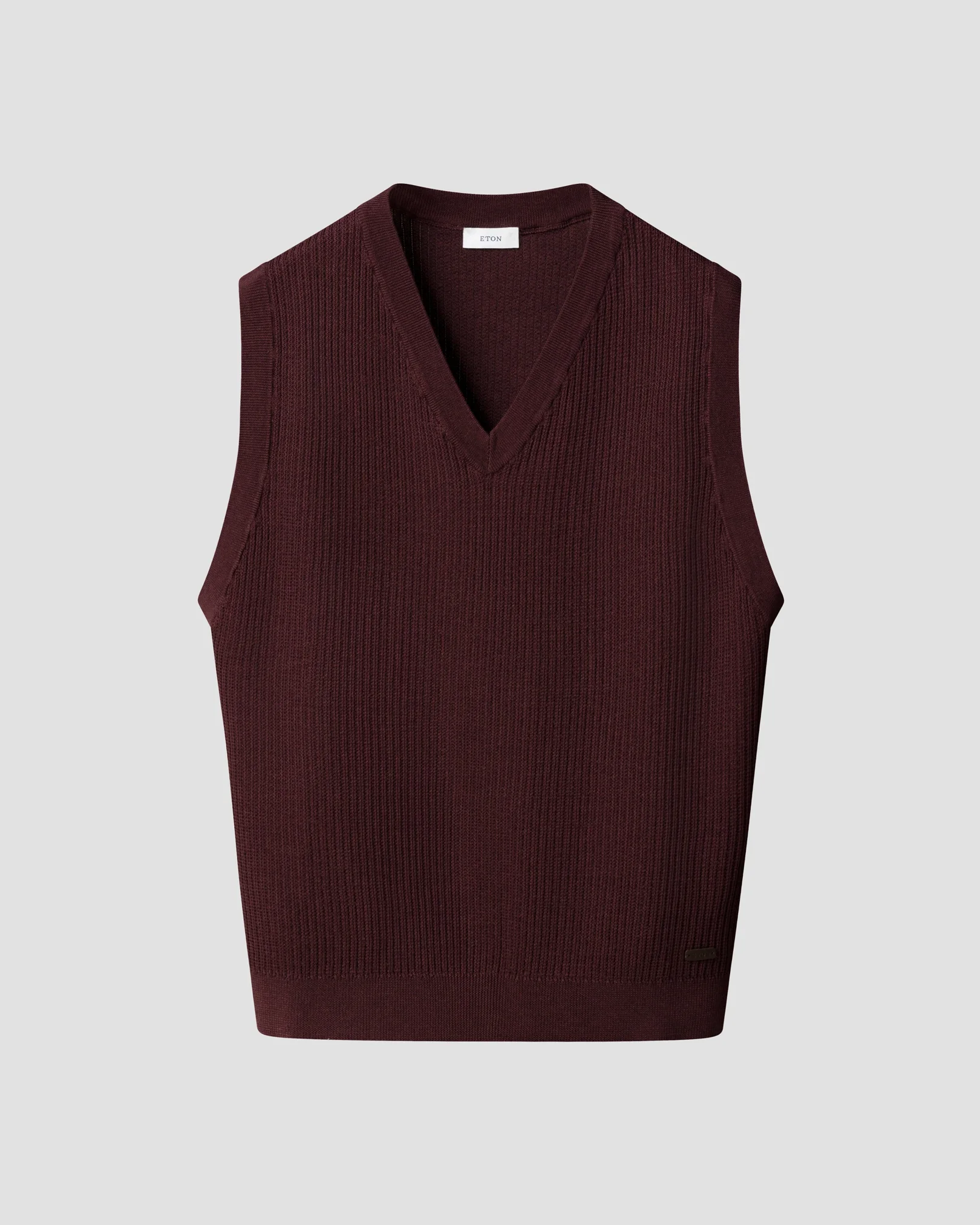 Eton - mid purple cotton structure knit vest