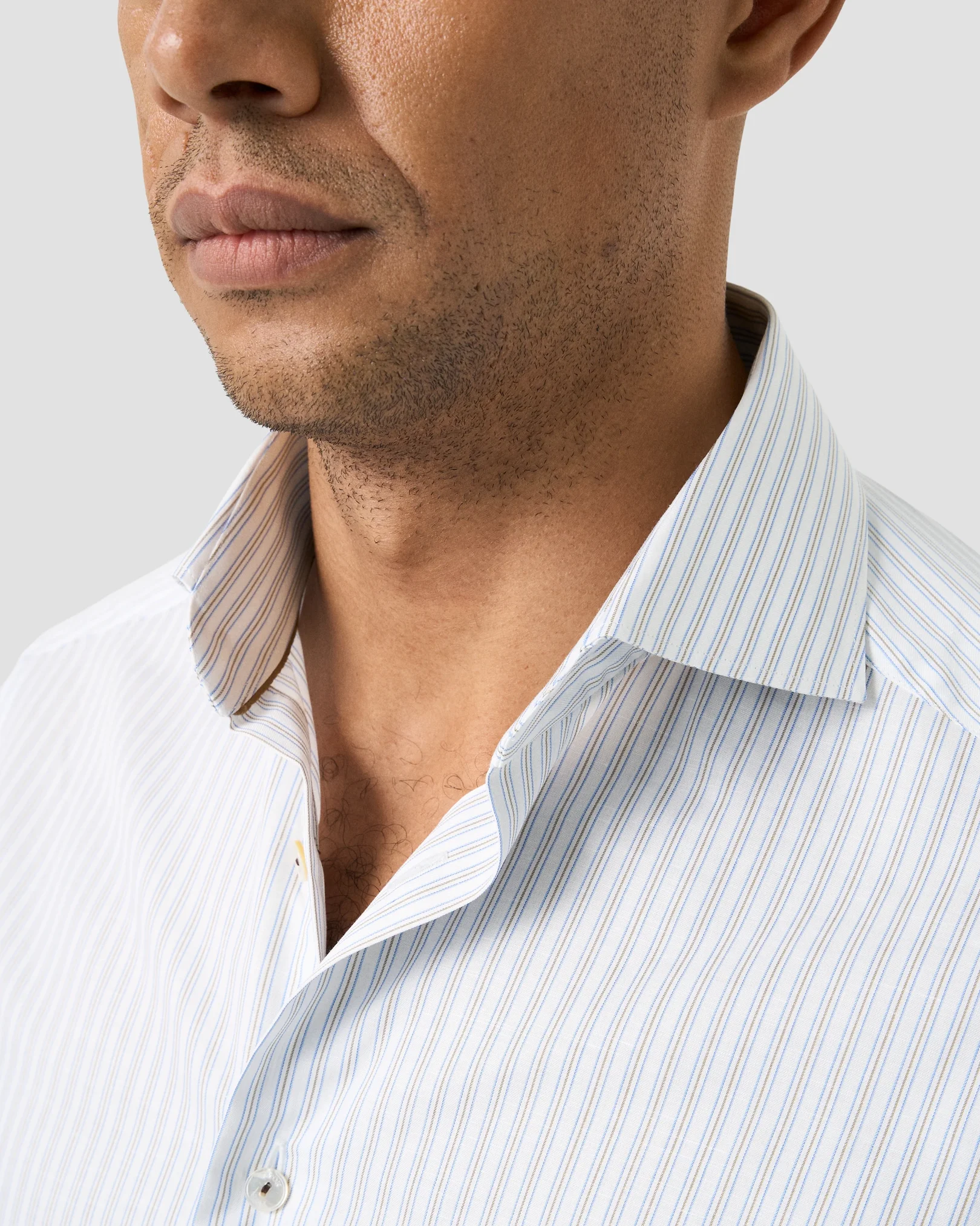 Eton - striped cotton linen shirt