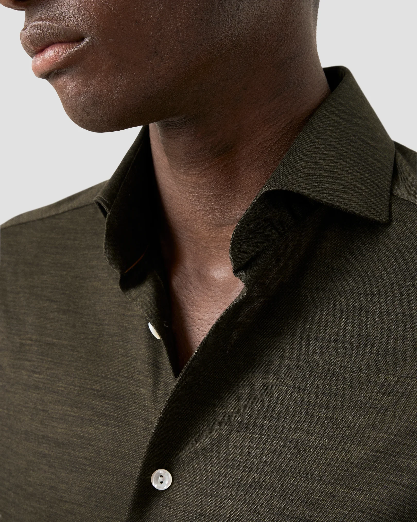 Eton - merino lyocell jersey shirt dark green merino lyocell jersey shirt