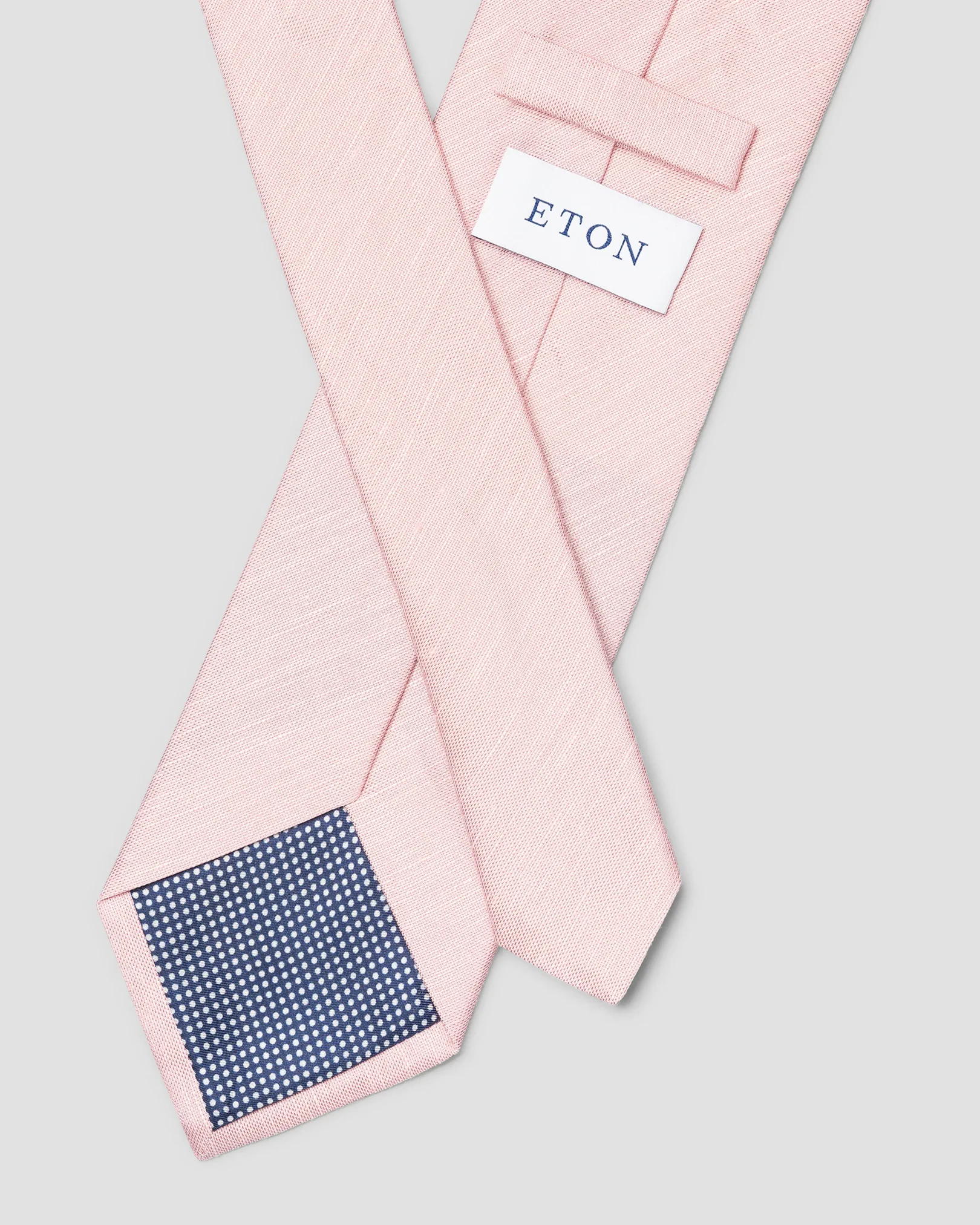 Eton - pink solid silk linen tie