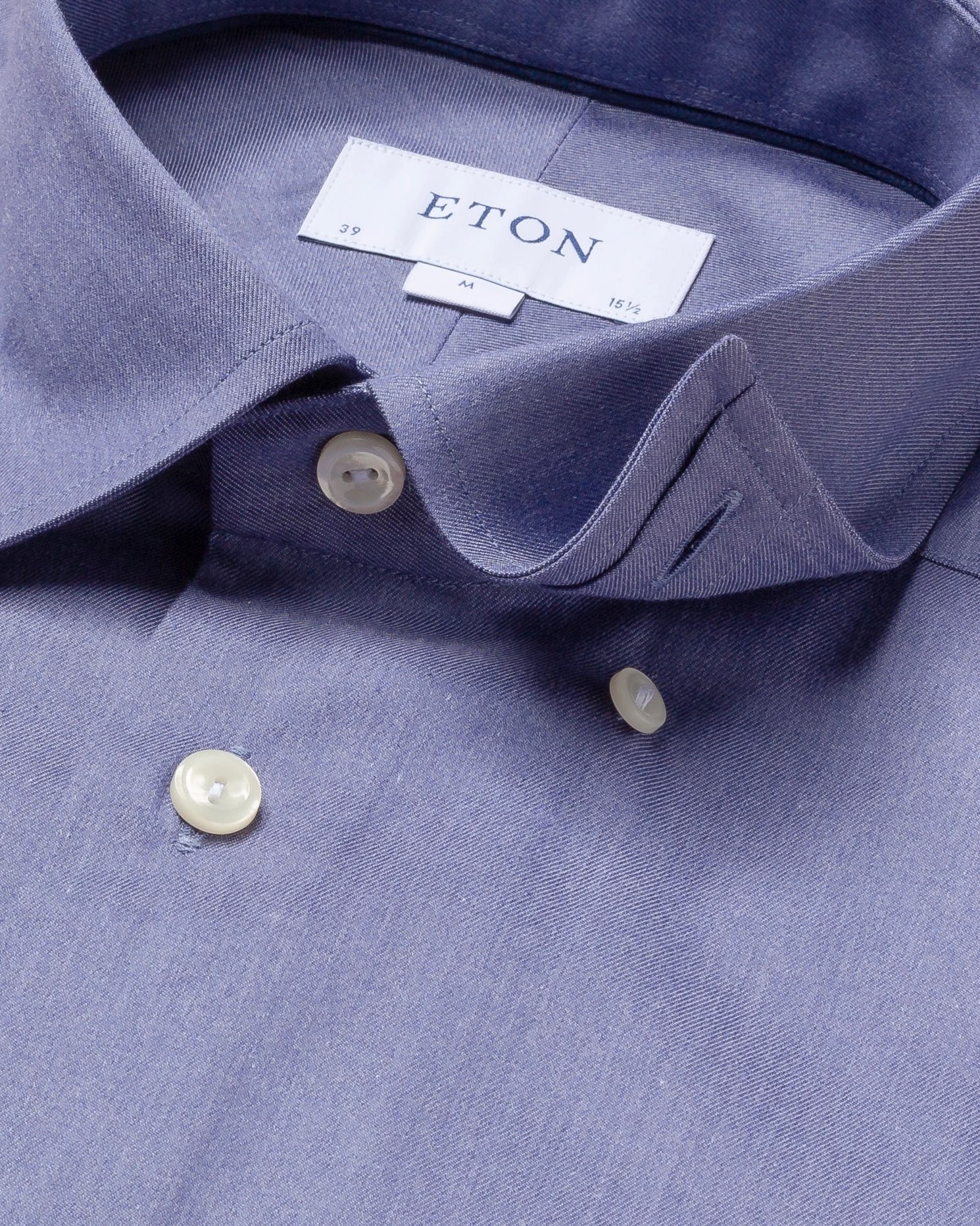 Eton - indigo effect cotton tencel shirt