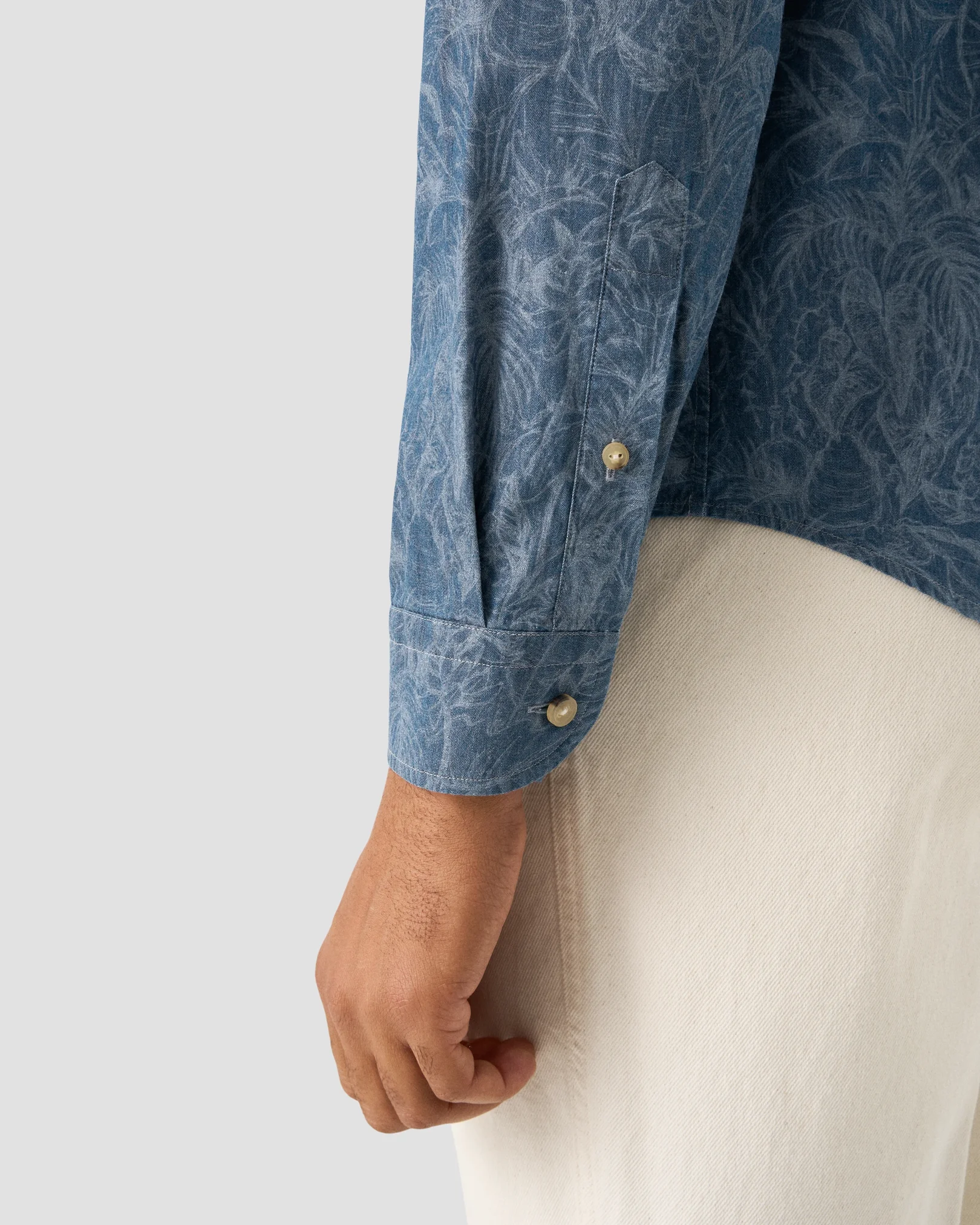 Eton - floral denim print shirt