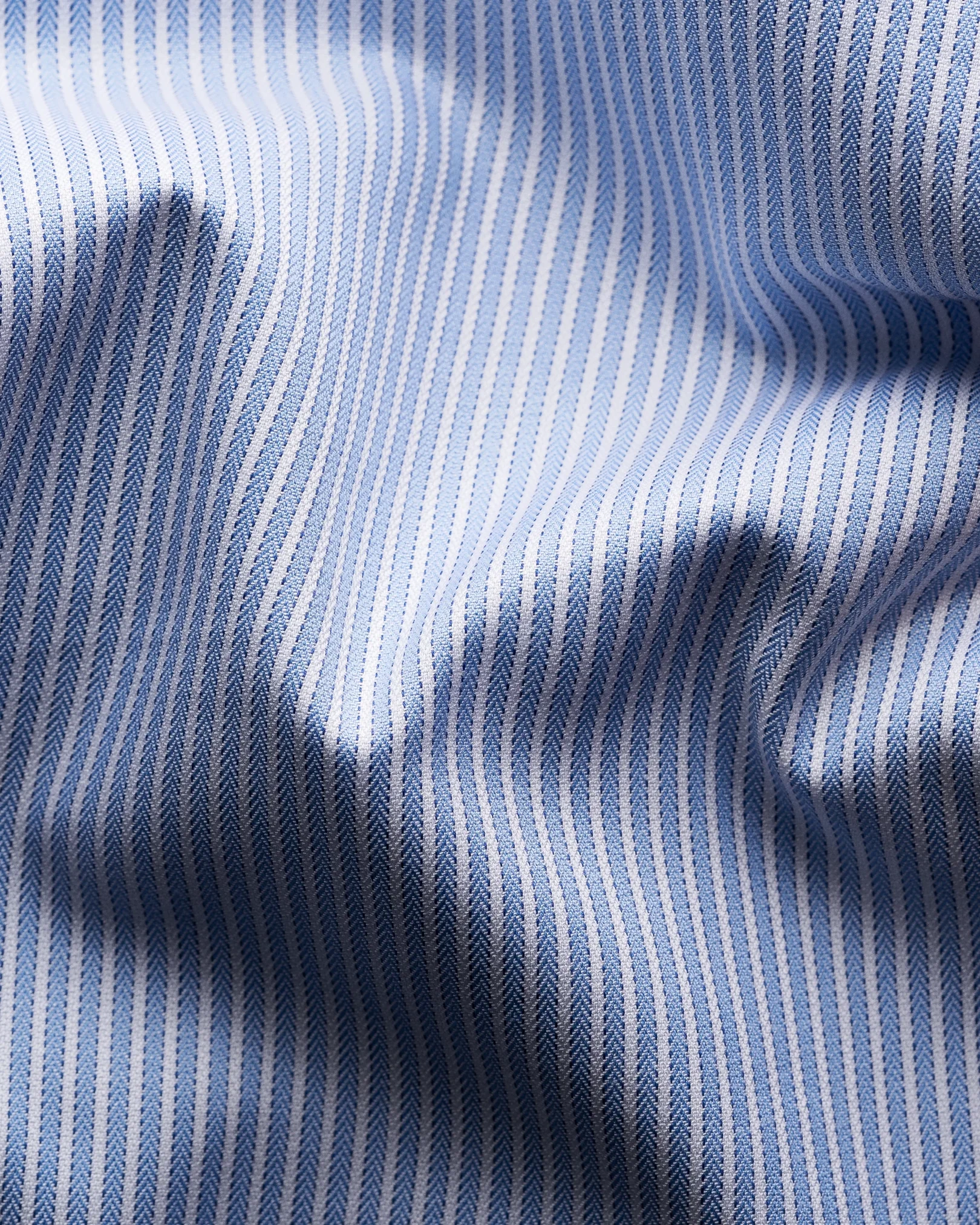 Eton - light blue fine striped twill shirt