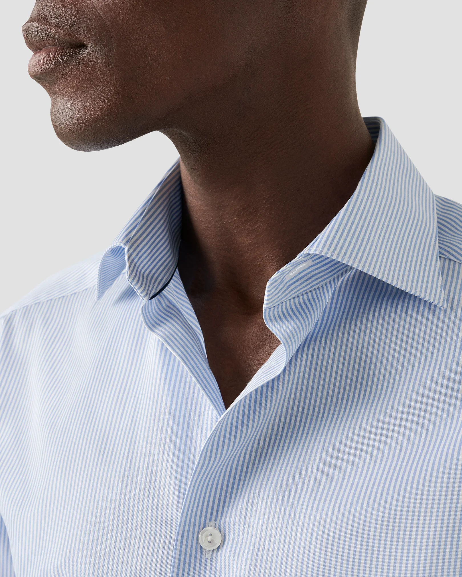 Eton - light blue striped elevated shirt