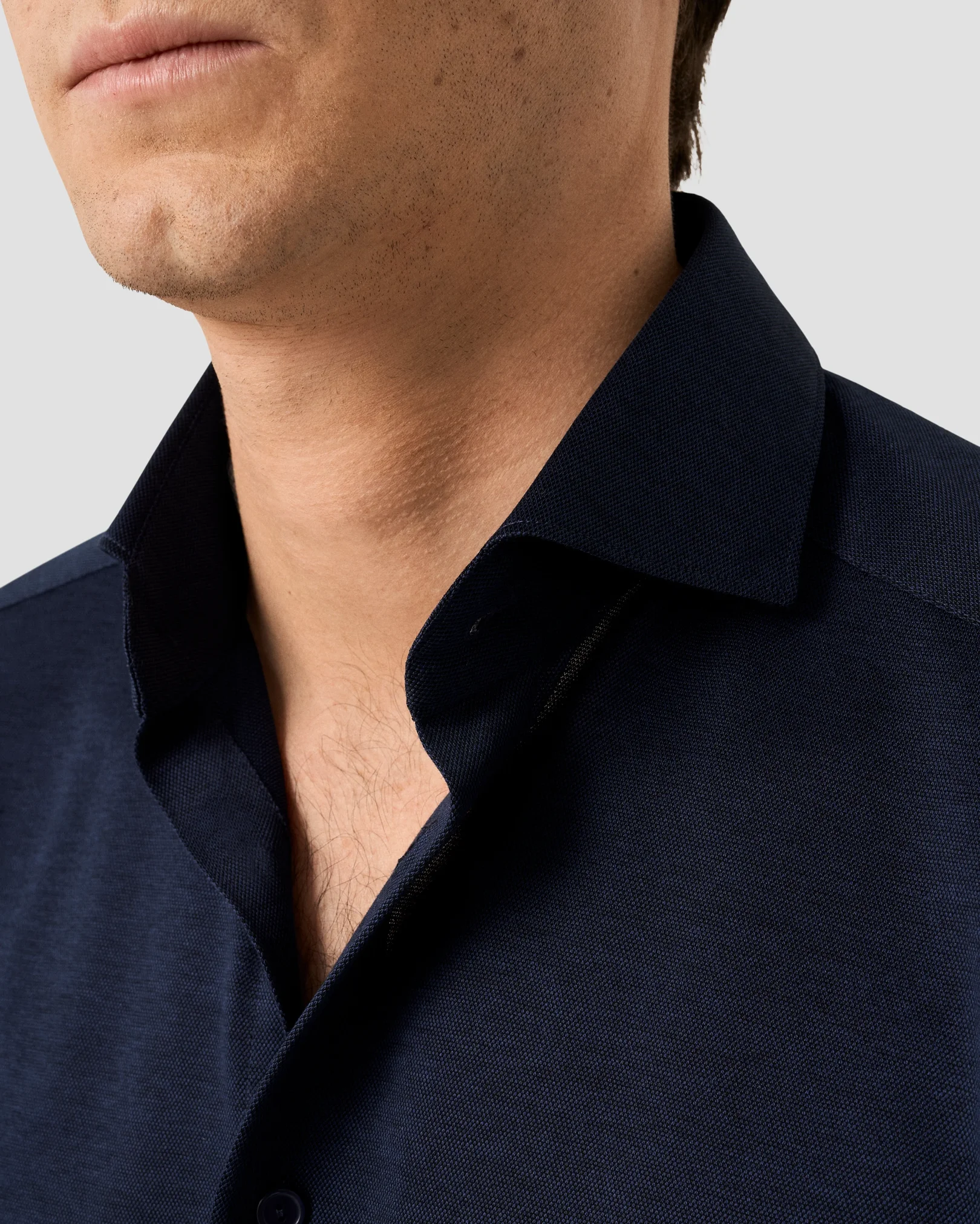 Eton - navy filo di scozia knit shirt 261
