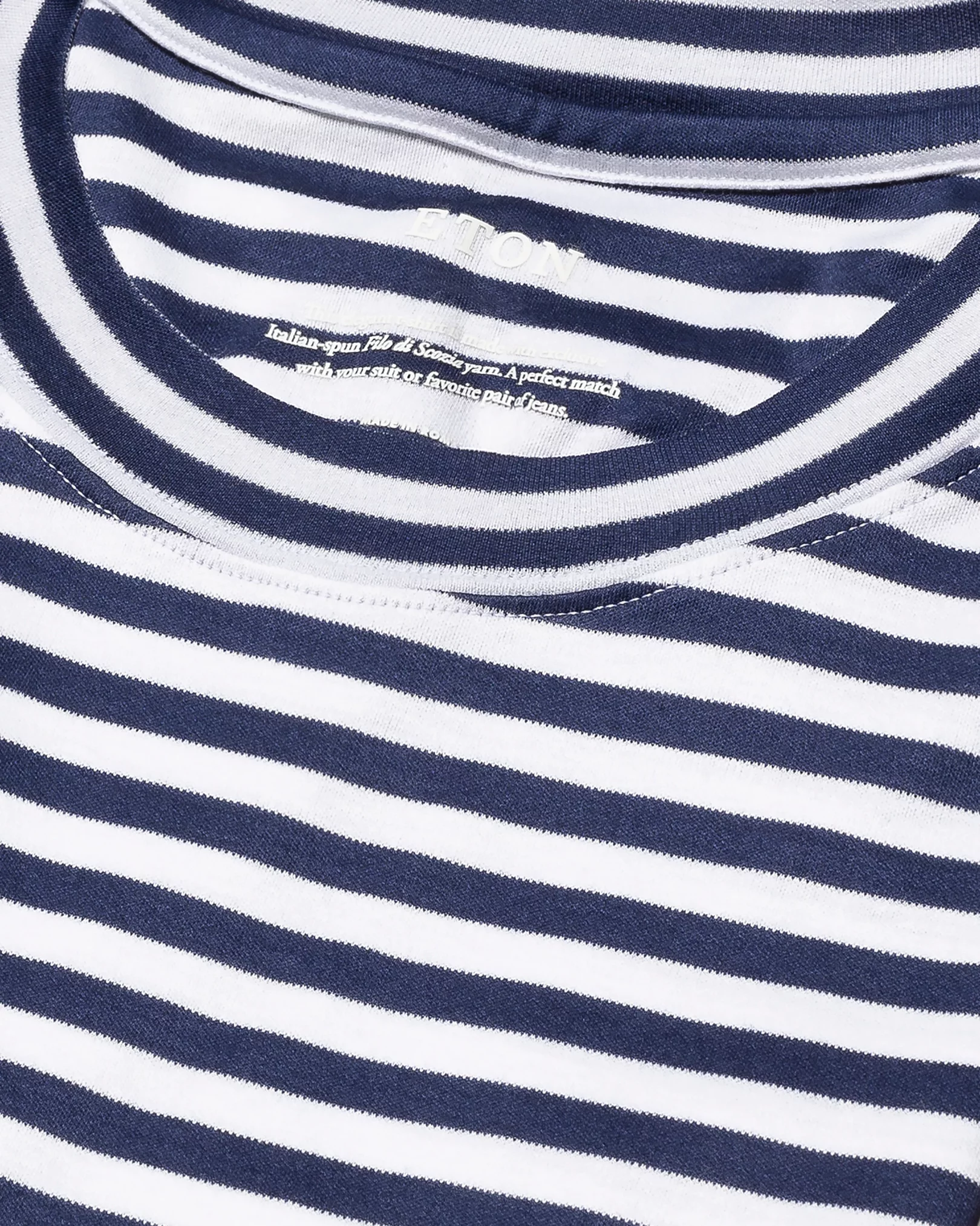 Eton - navy blue interlock t shirt
