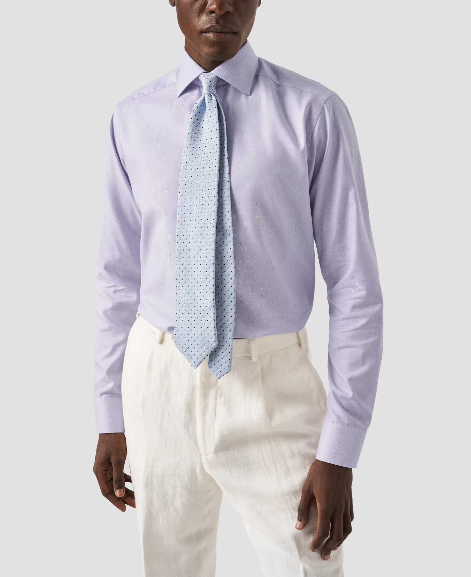 Eton - light purple cotton lyocell shirt