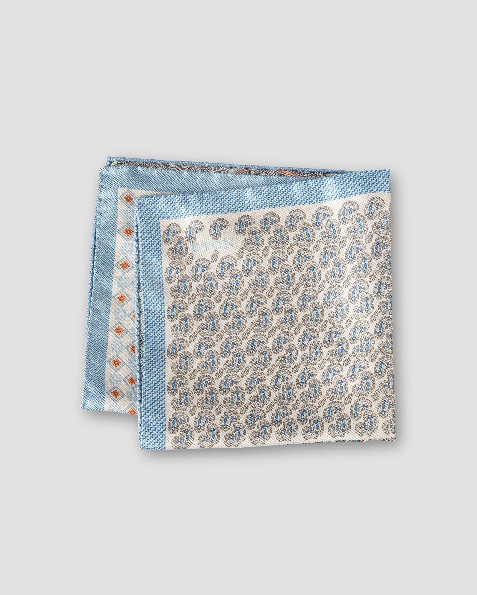 Eton - light blue four sided pocket square