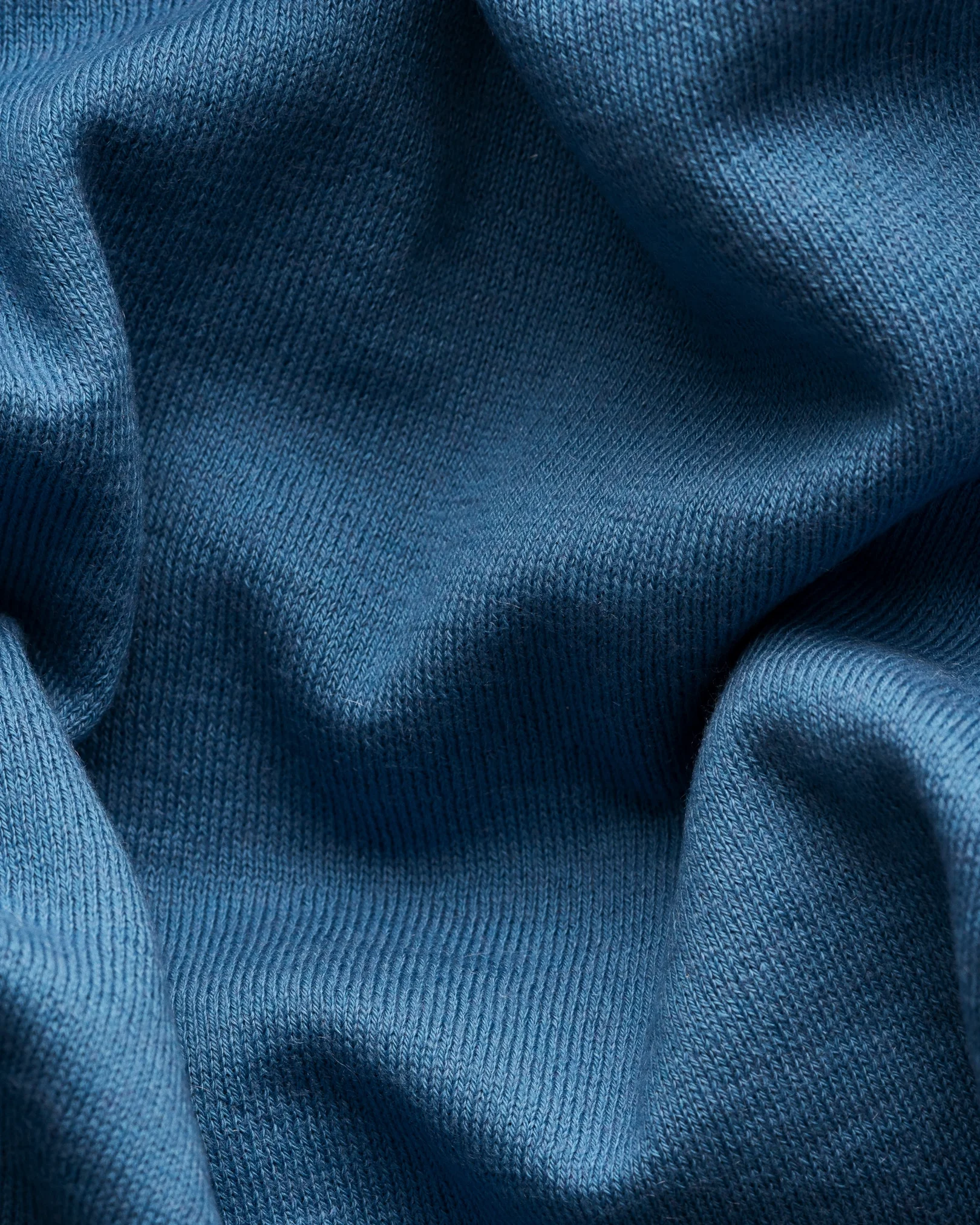 Eton - dark blue cotton and cashmere quarter zip fine knit