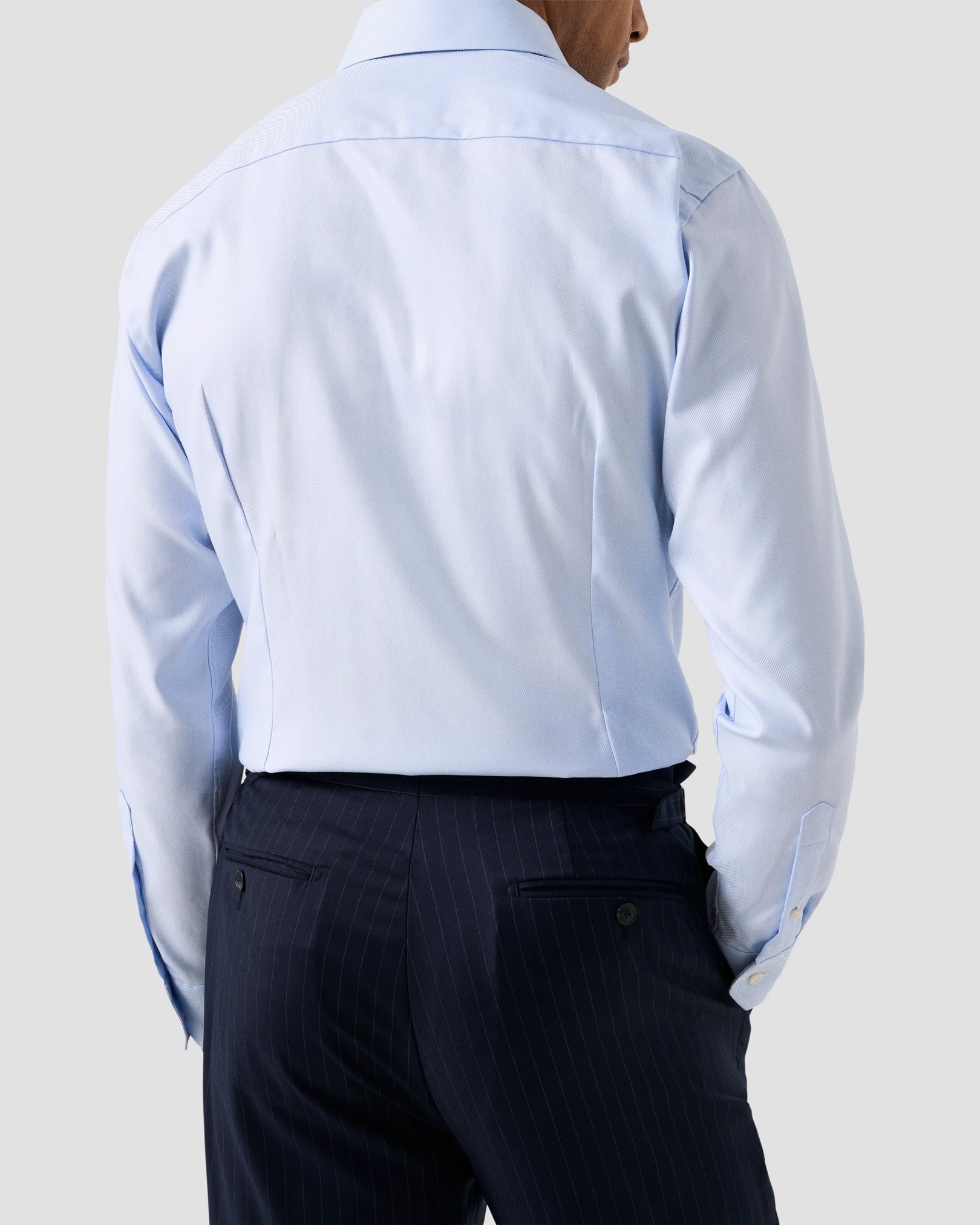 Eton - Light Blue Textured Twill Shirt
