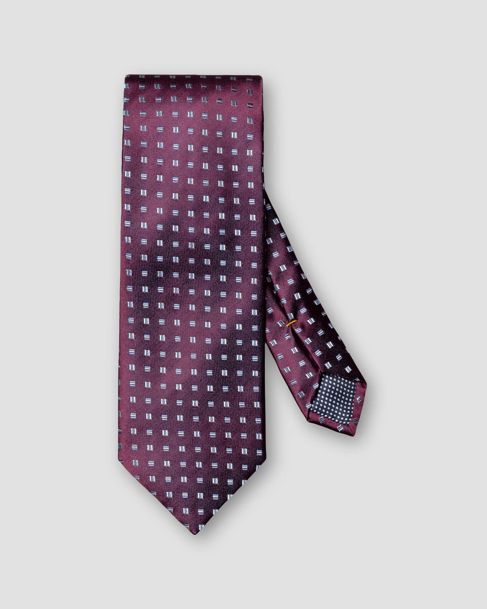 Eton - dark purple geometric woven silk tie 258