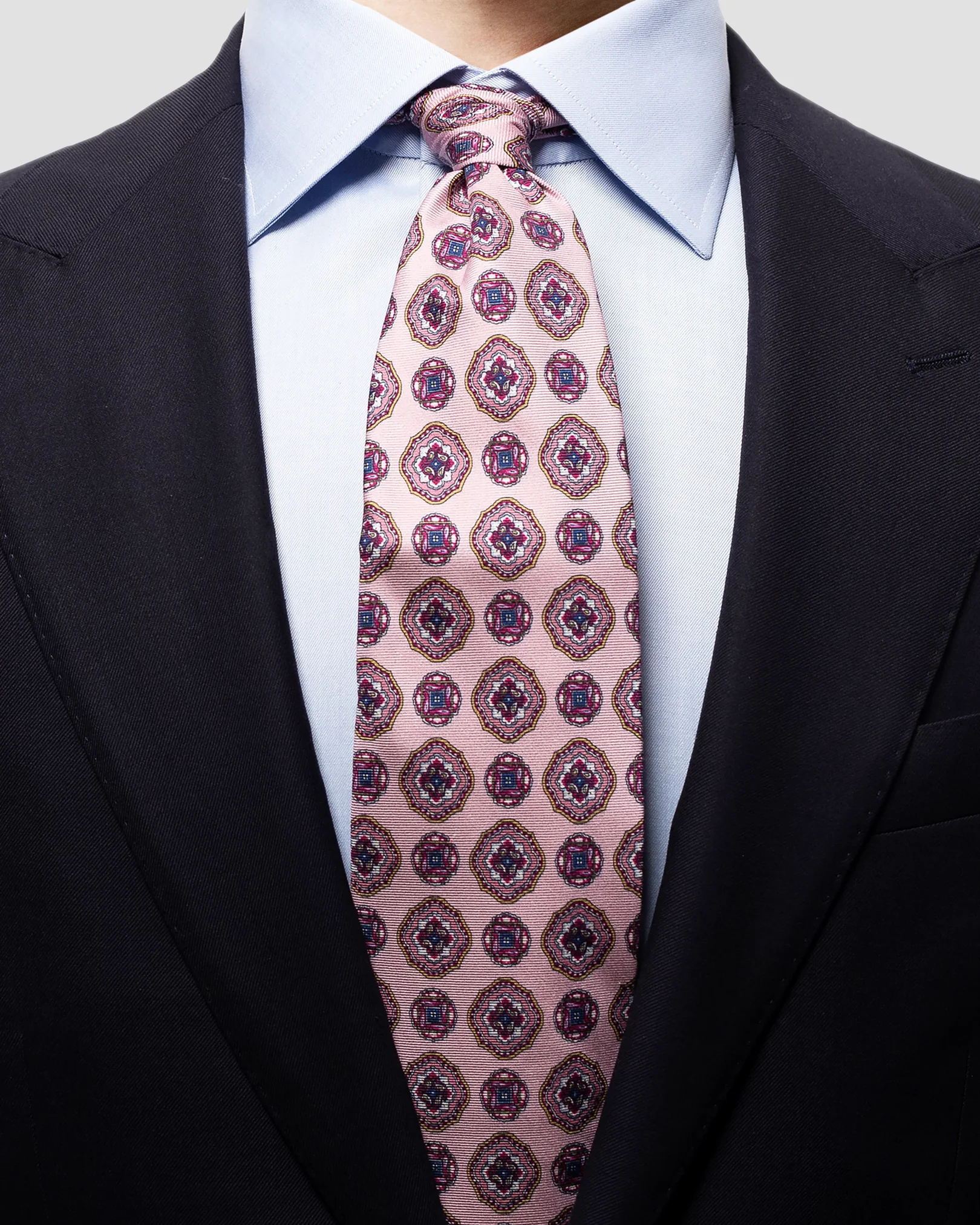 Eton - pink front tail printed tie