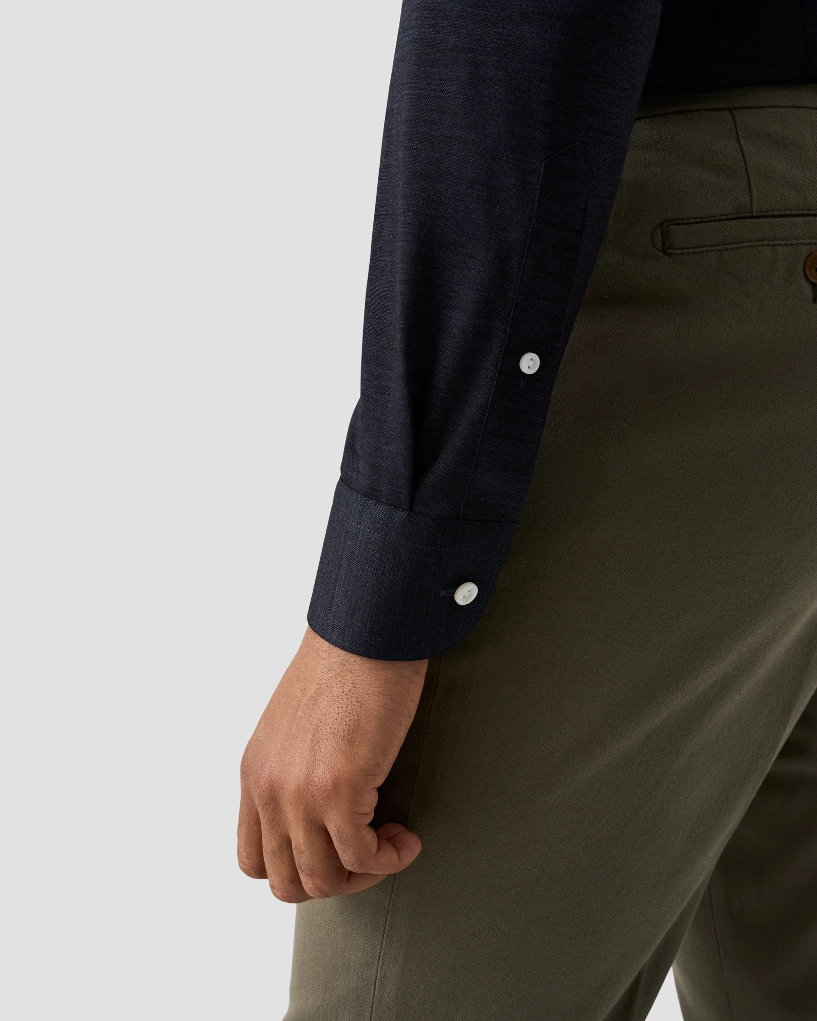 Eton - merino lyocell jersey shirt navy blue merino lyocell jersey shirt