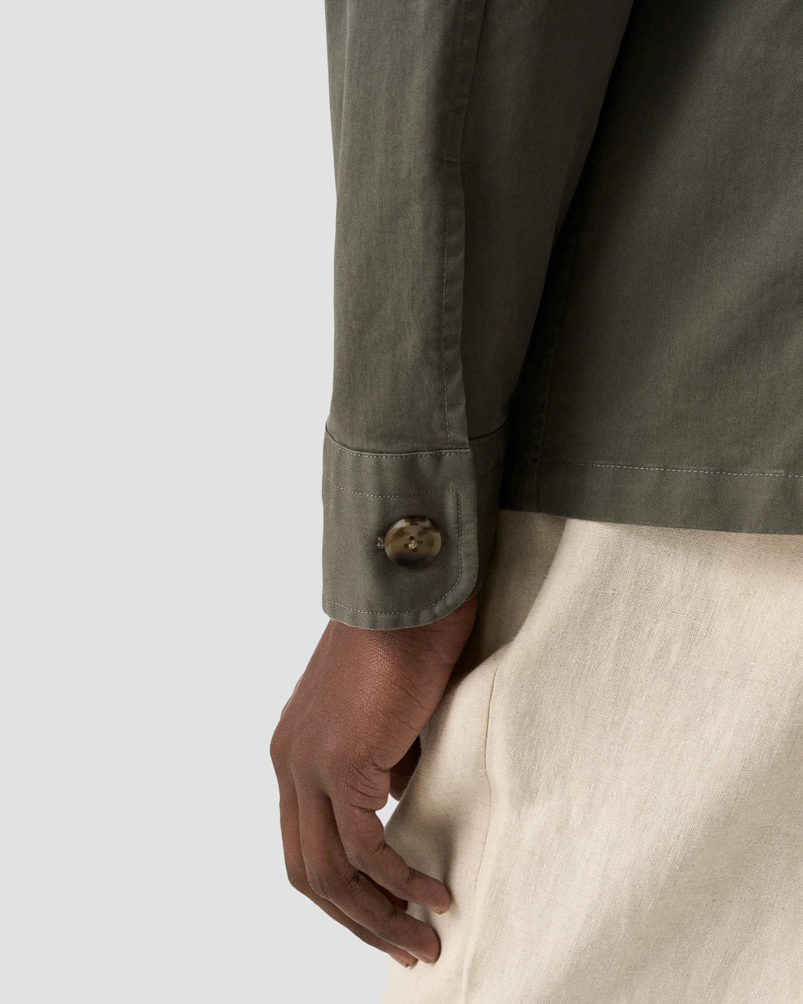 Eton - light cotton chore jacket mid green