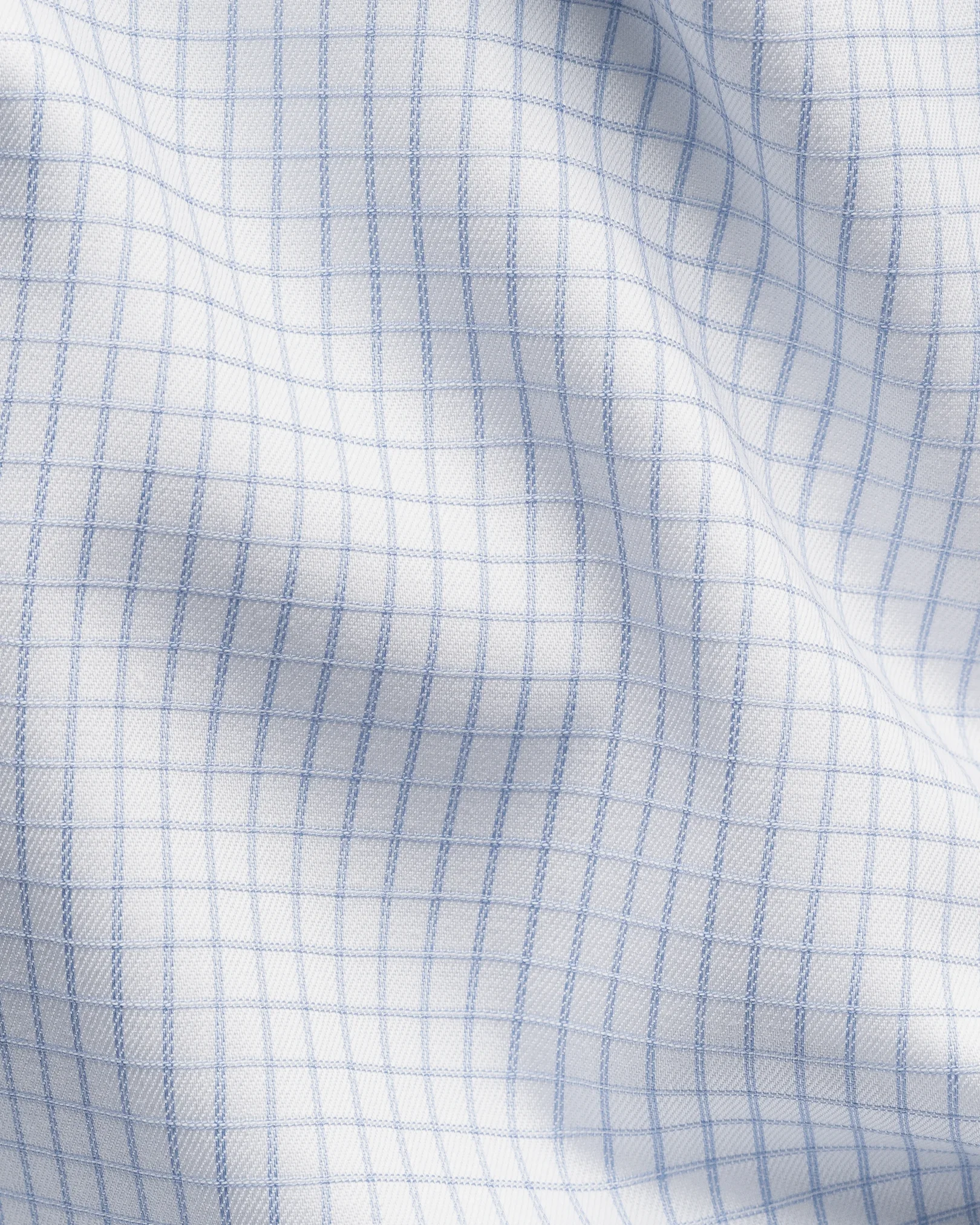 Eton - light blue checked supima 120 shirt