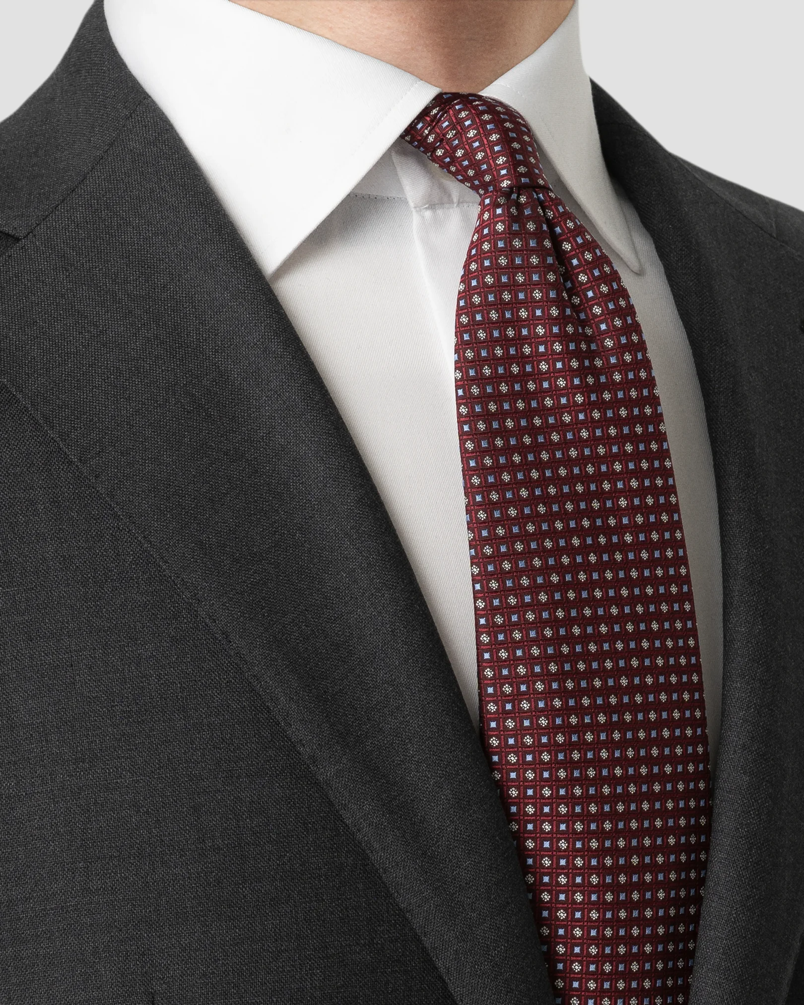 Eton - micro 256 geometric woven silk tie