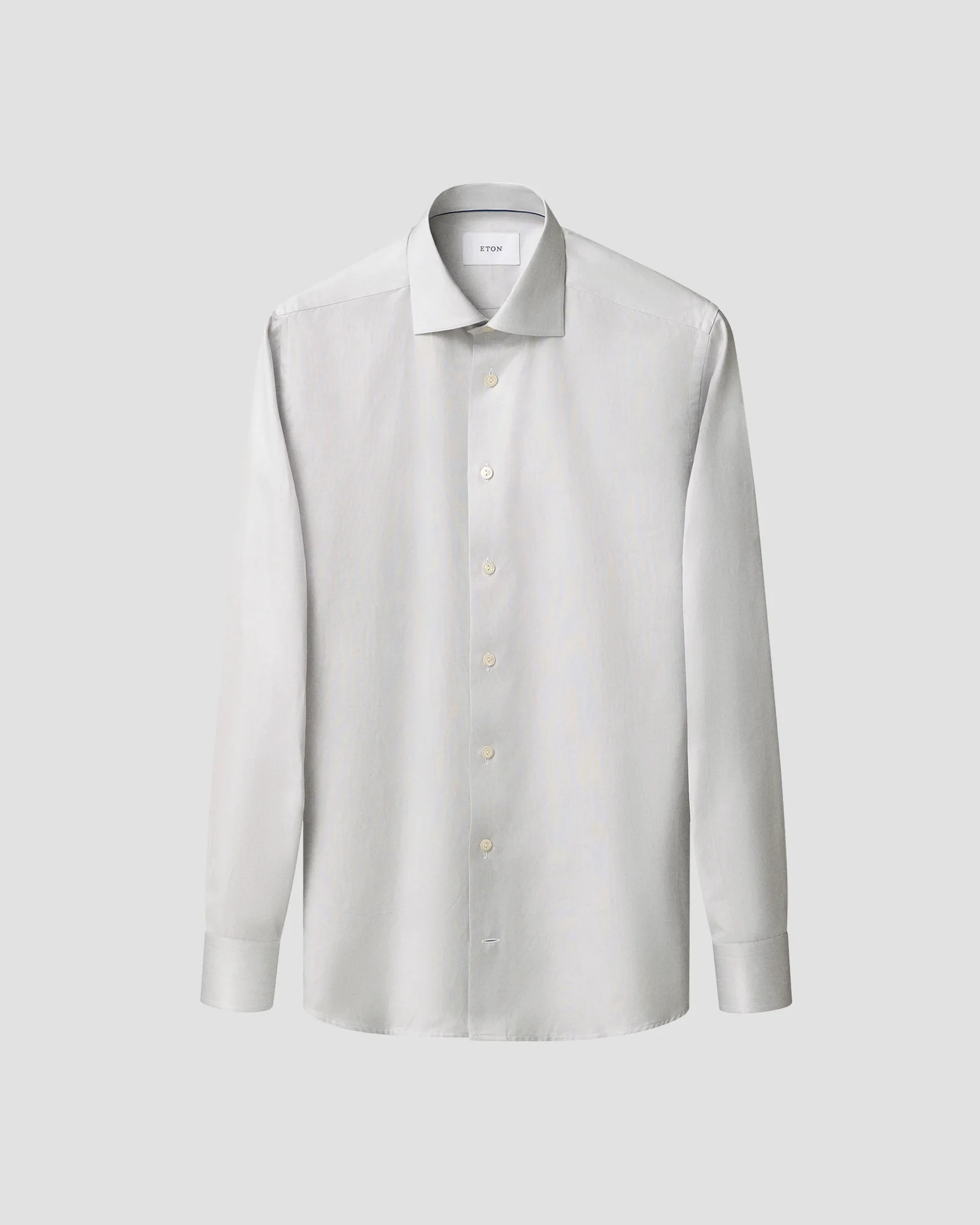 Eton - light grey end on end signature twill shirt