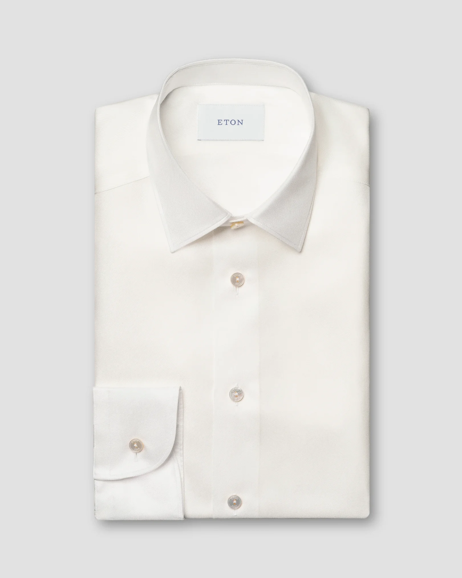 Eton - solid silk shirt pointed rounded single