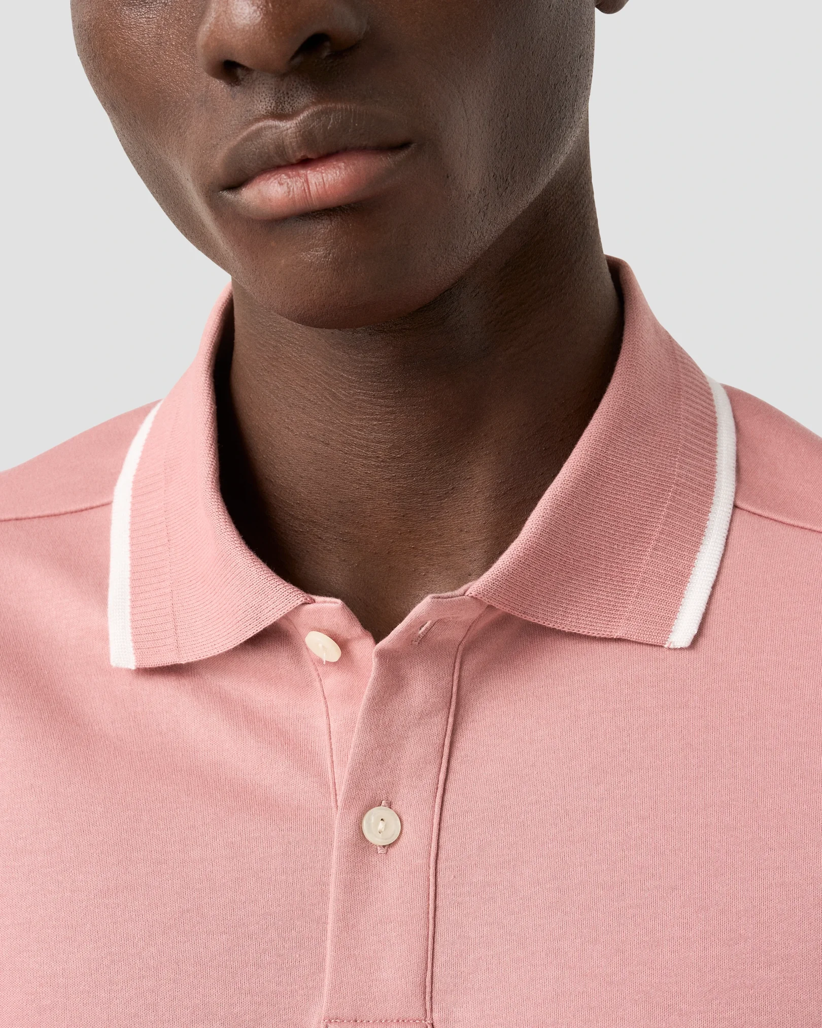 Eton - pink cotton interlock polo shirt