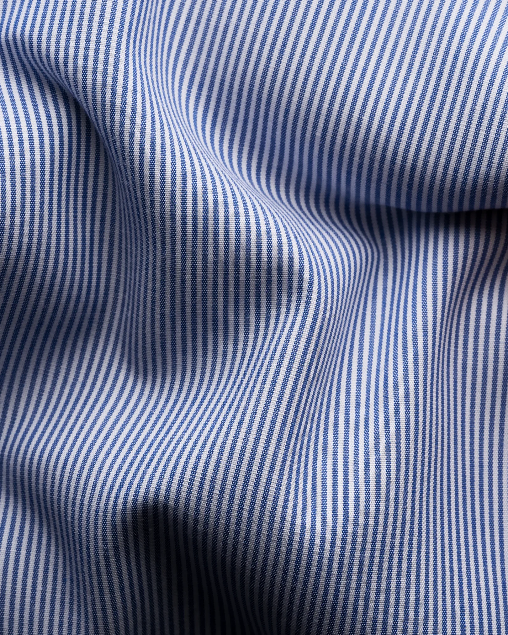 Eton - striped mid blue poplin shirt