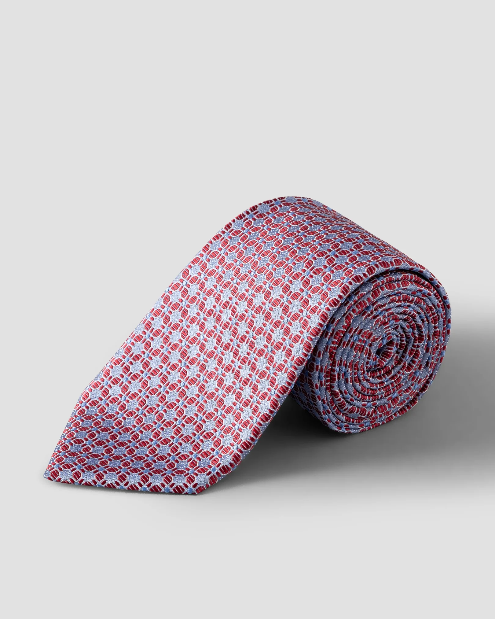 Eton - red medallion woven silk tie