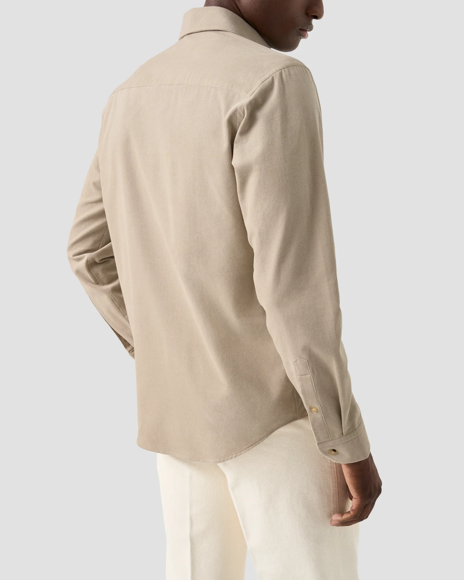 Eton - beige solid corduroy shirt