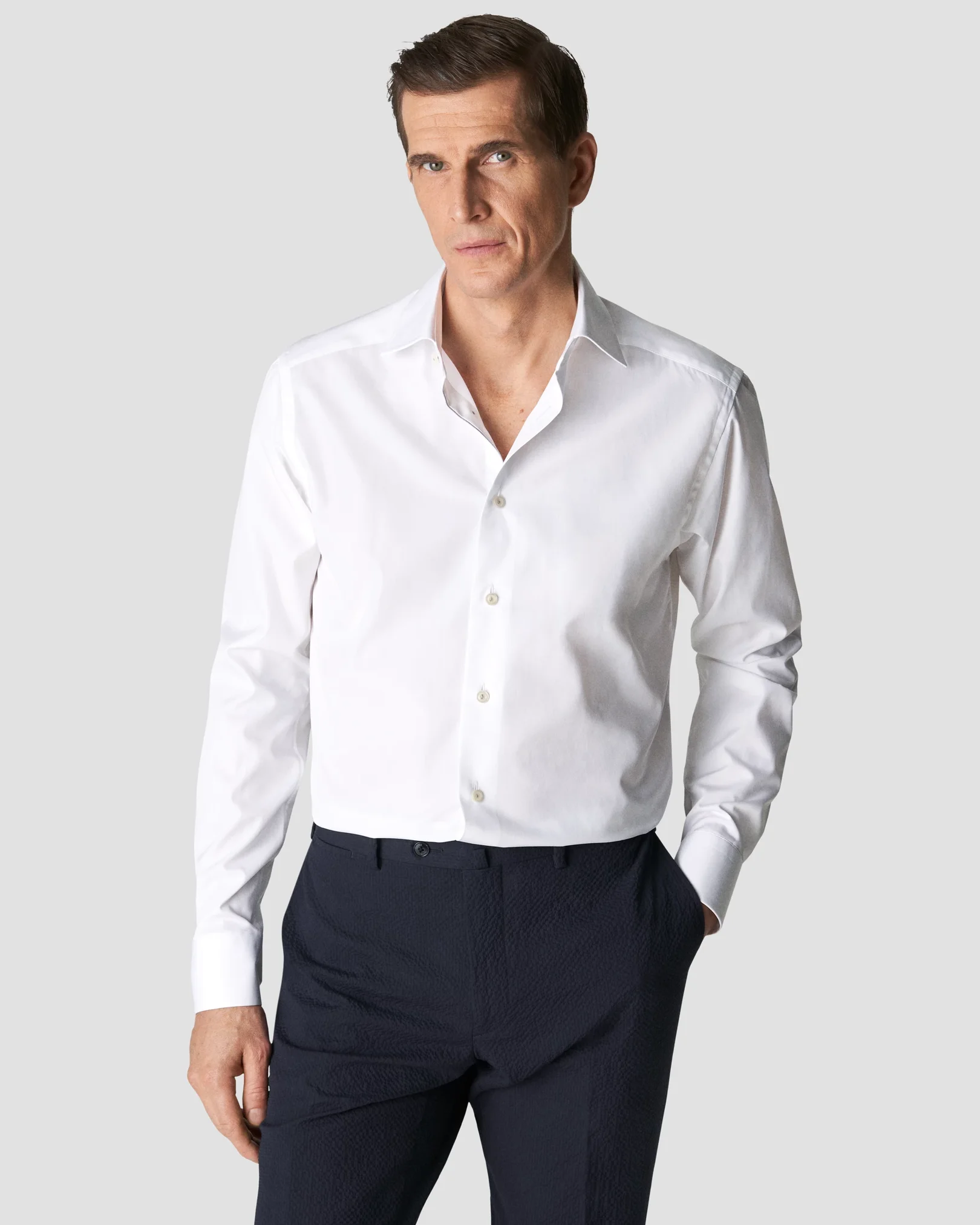 Eton - white plain weave