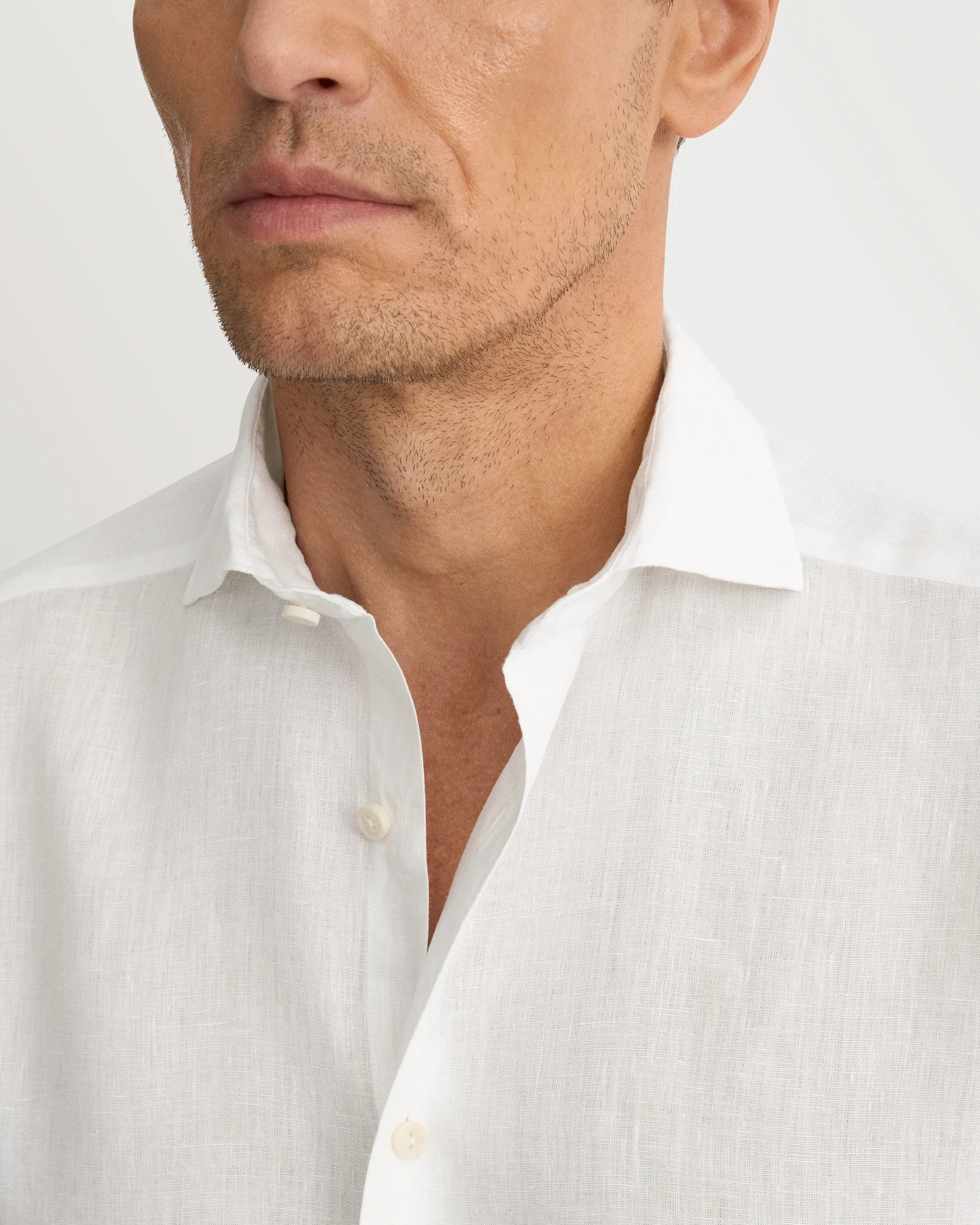 Eton - White Solid Linen Shirt