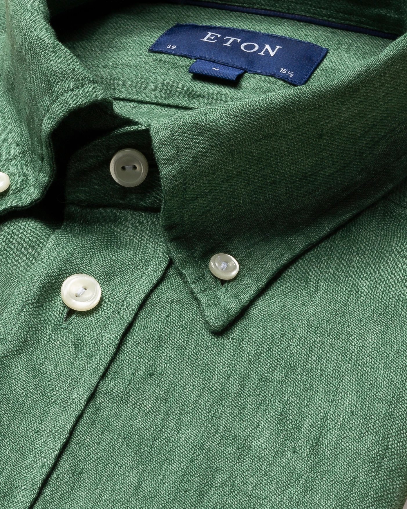 Eton - green luxe linen shirt