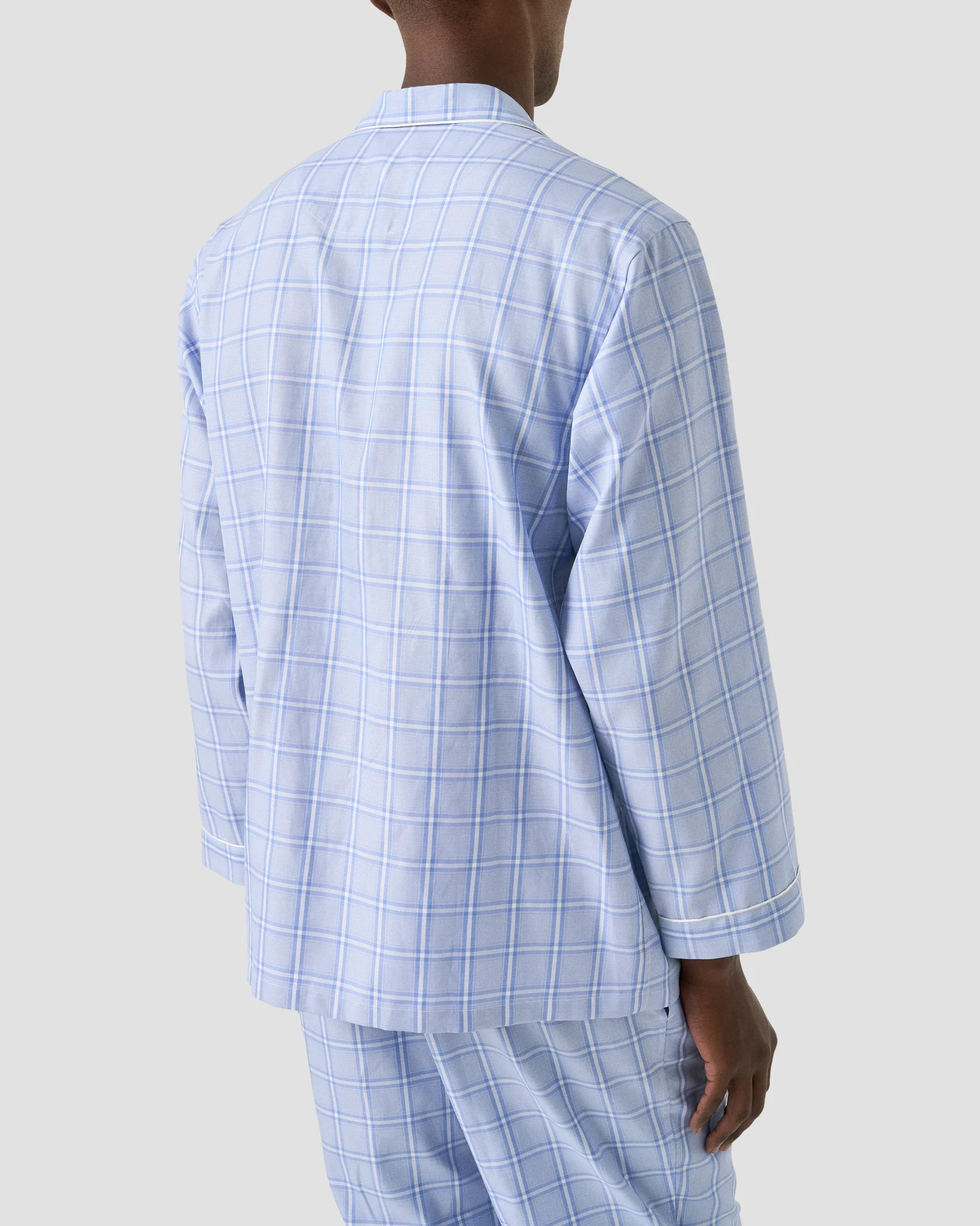 Eton - checked pyjama set mid blue