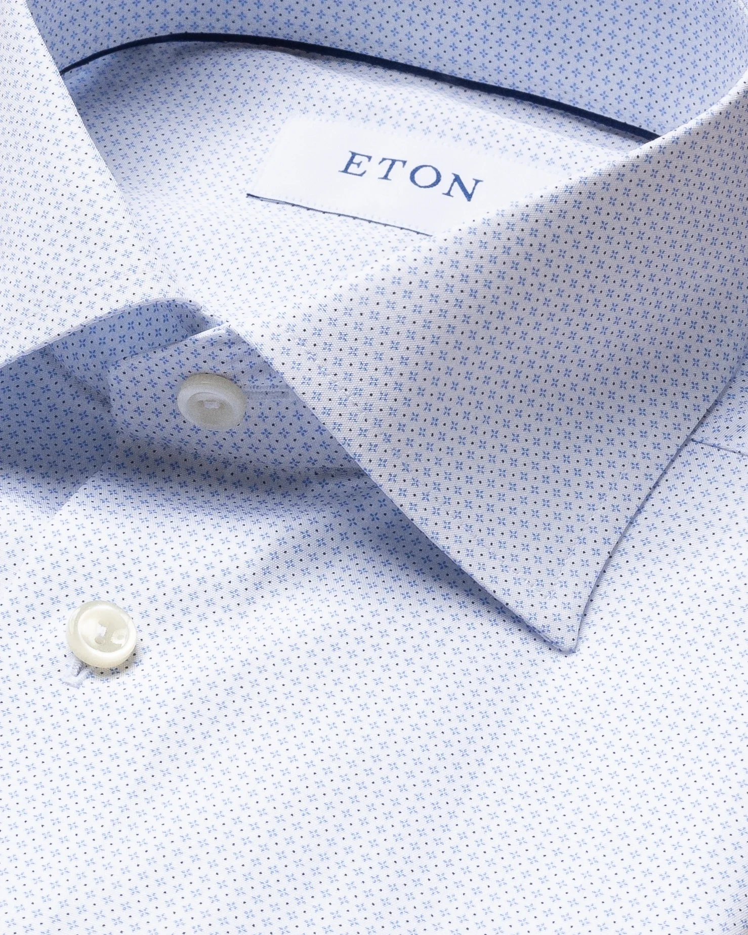 Eton - Light Blue Micro Print Poplin Shirt
