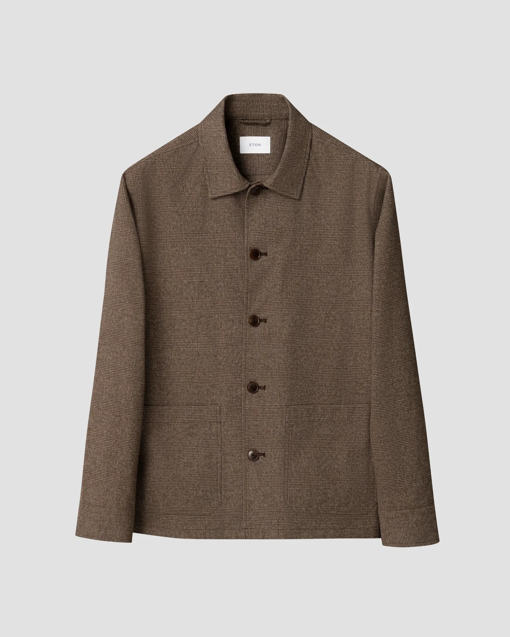 Eton - brown cotton flannel two pocket jacket