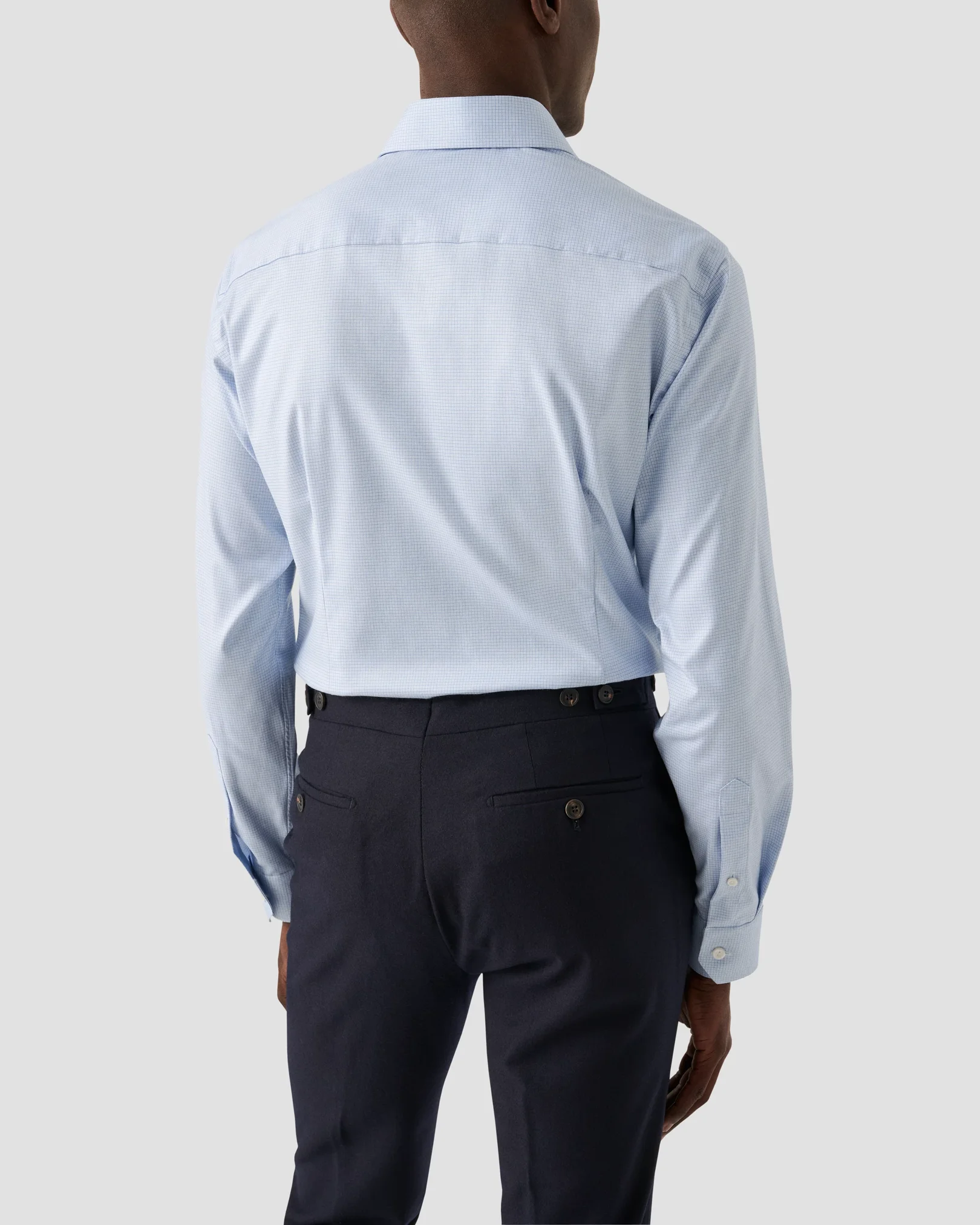 Eton - micro checked twill shirt