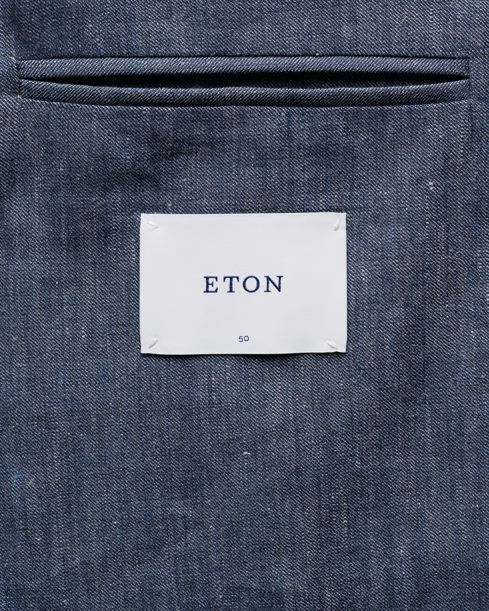 Eton - mid blue linen wool soft jacket