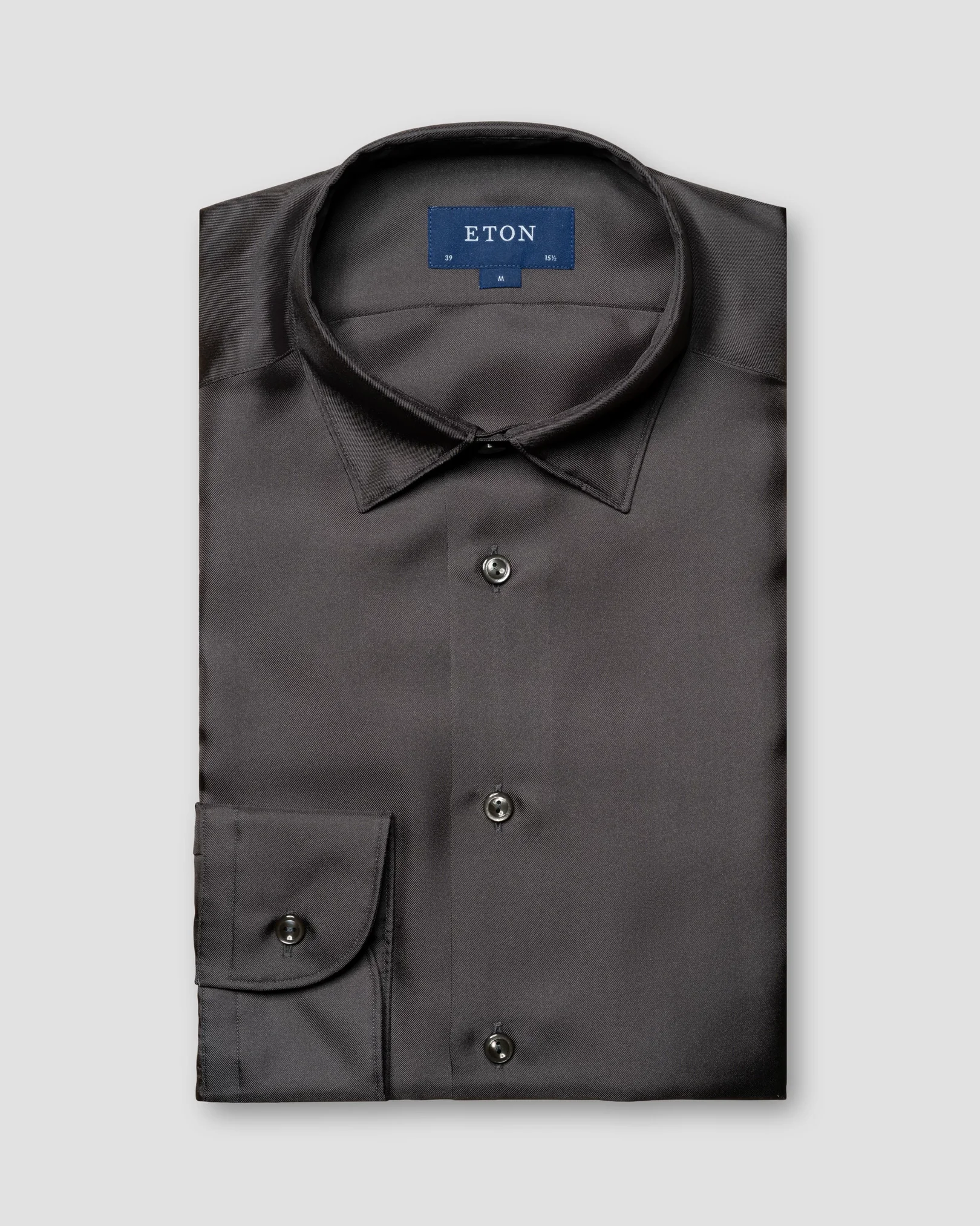 Dark Gray Silk Shirt - Eton